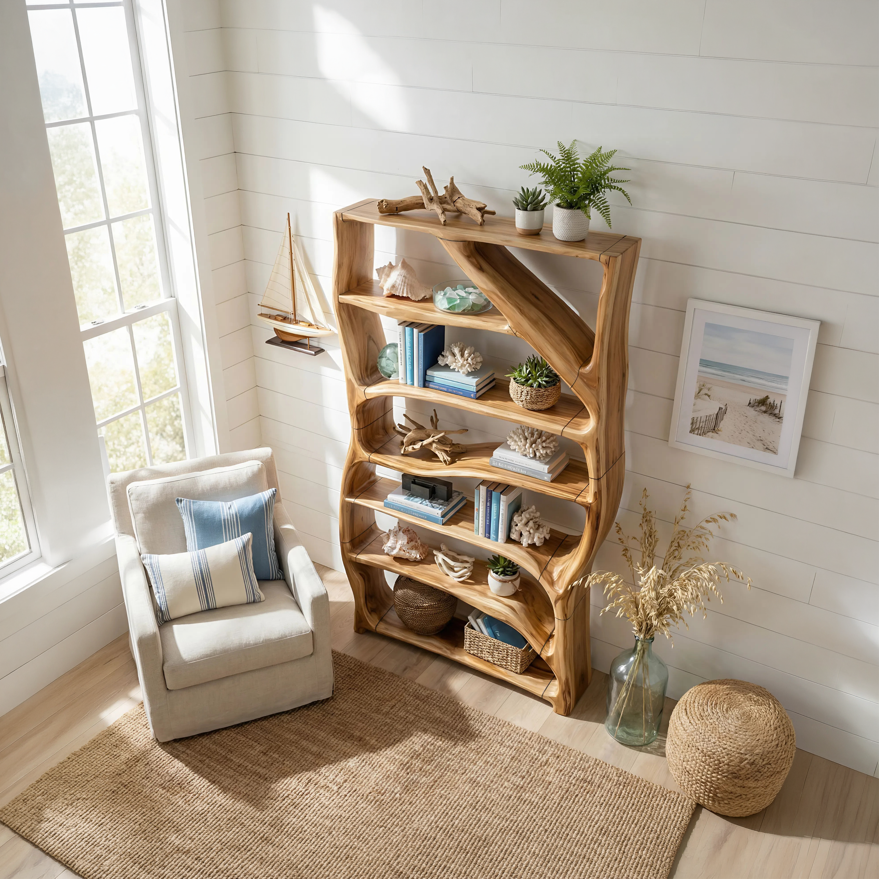 Minimalist Handcrafted Bookshelf Storage Organizer For Small Space SILDTTNBS009
