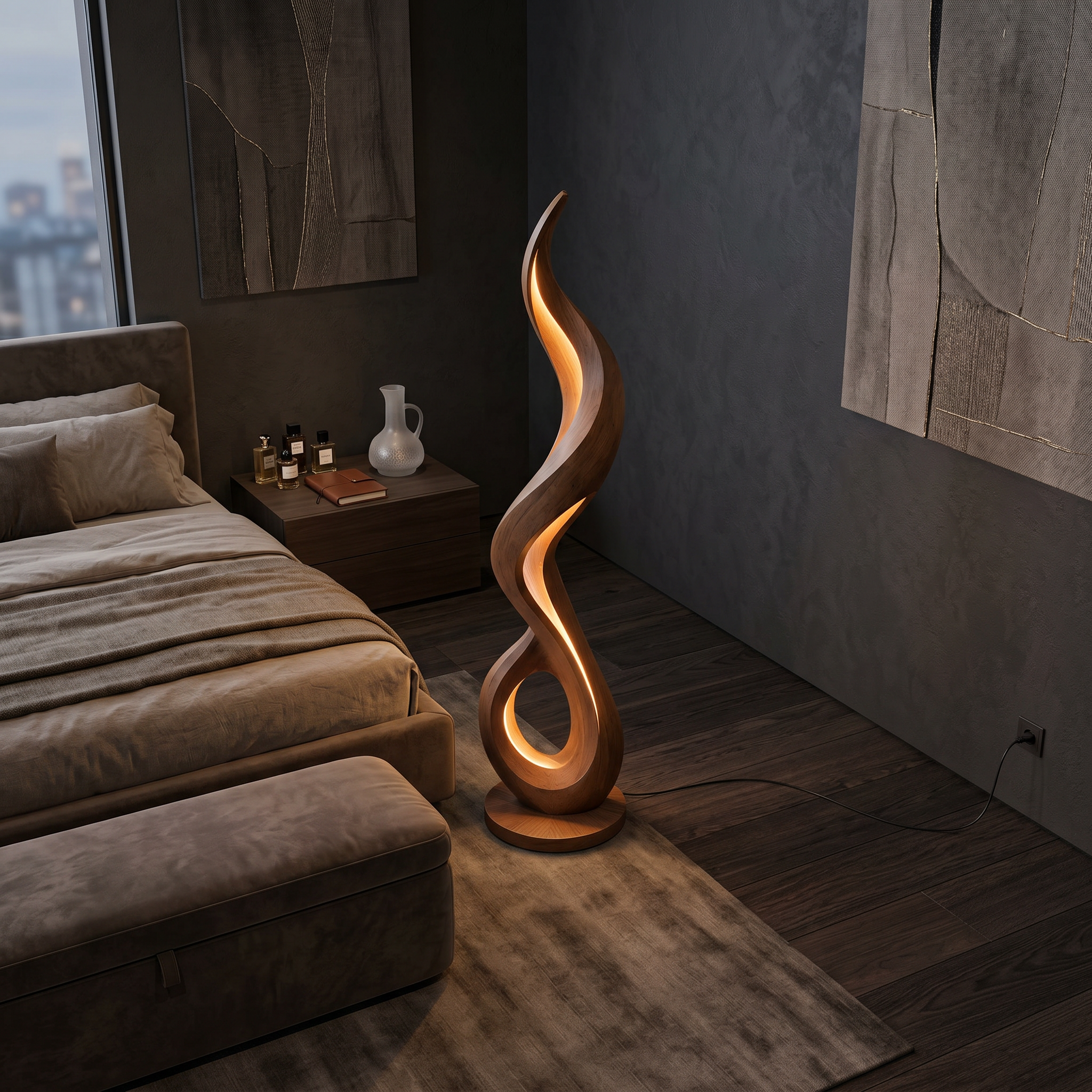 Minimalist Liquid Flow Floor Lamp For Reading Corner SILDTTNLAM035