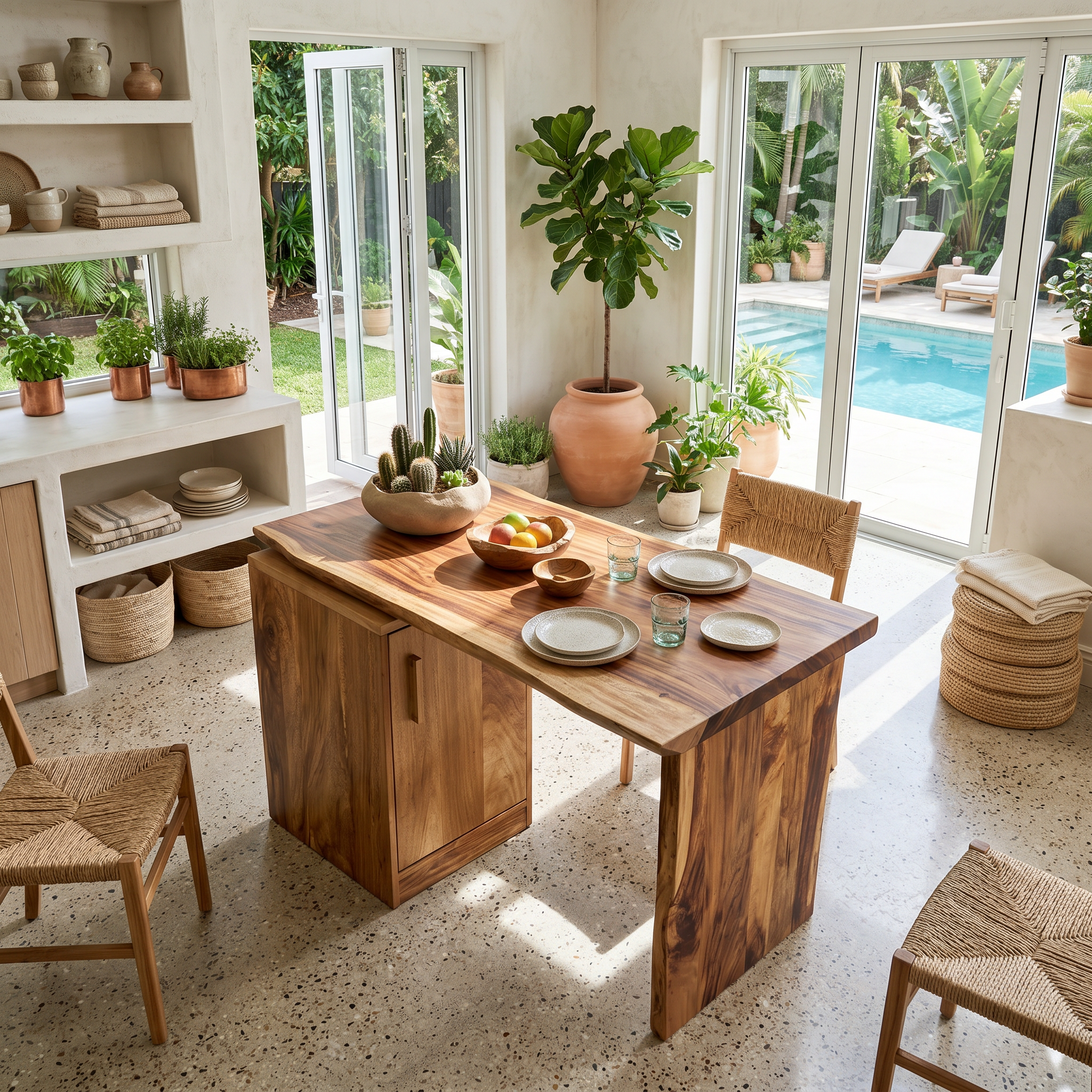 Tropical Dining Table For Indoor Outdoor Space SILDTTRDN053