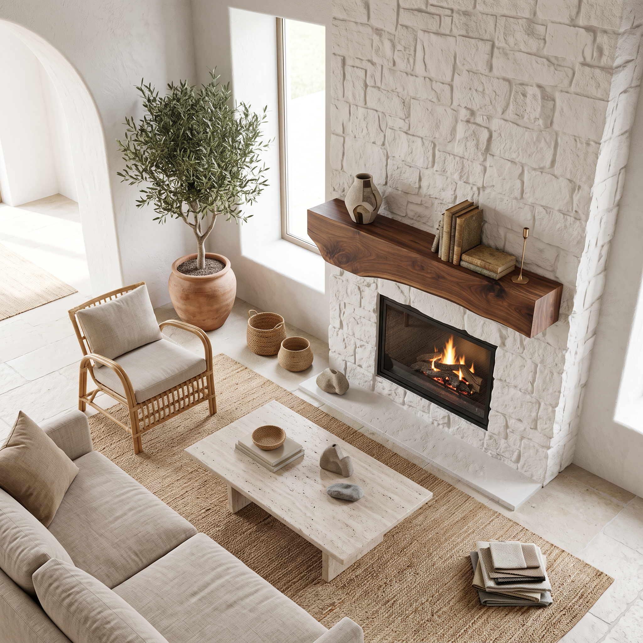 Rustic Fireplace Mantel With Solid Beam For Living Room SITHTTFS010