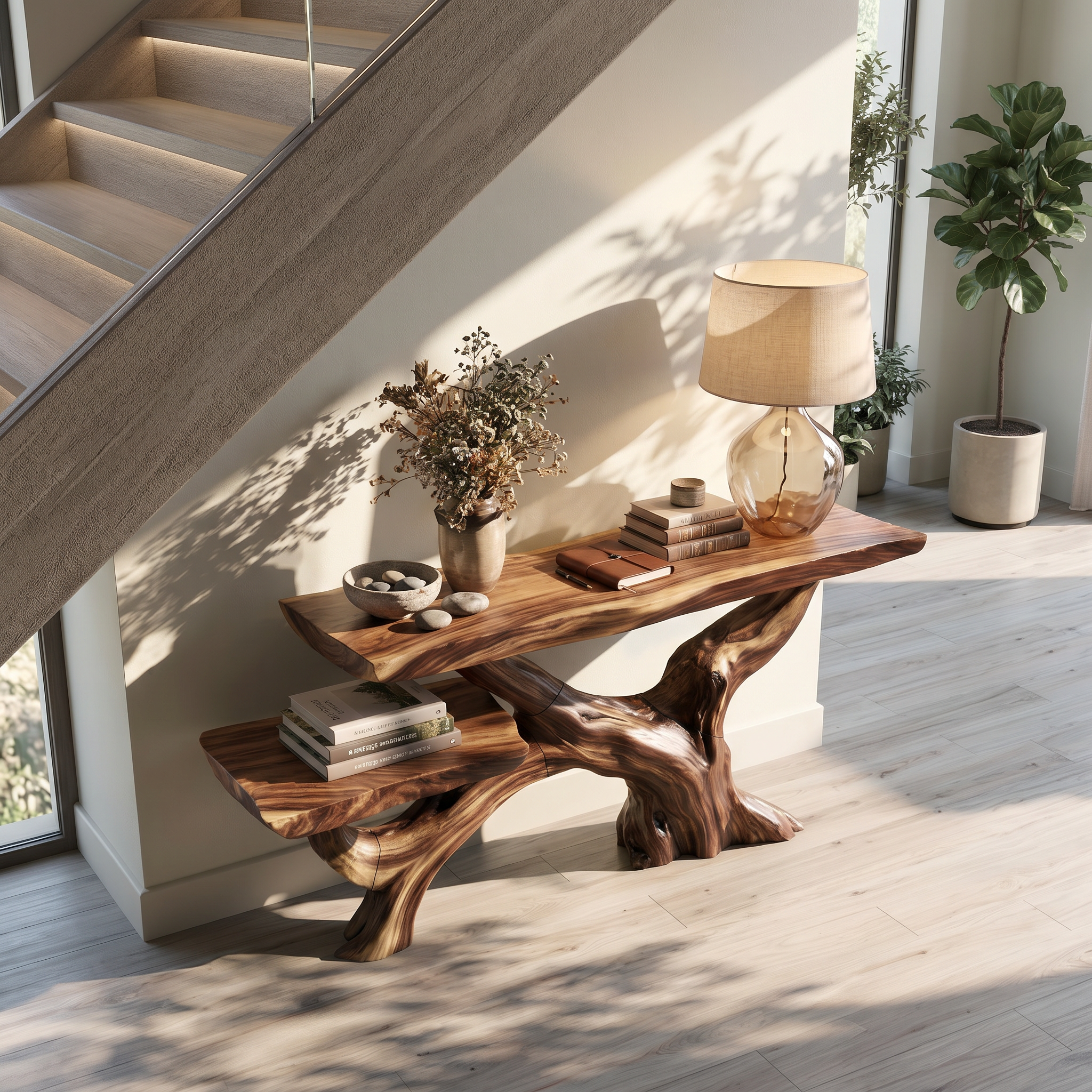 Cottage Rustic Black Wood Console Table For Entryway SILDTTRCS067