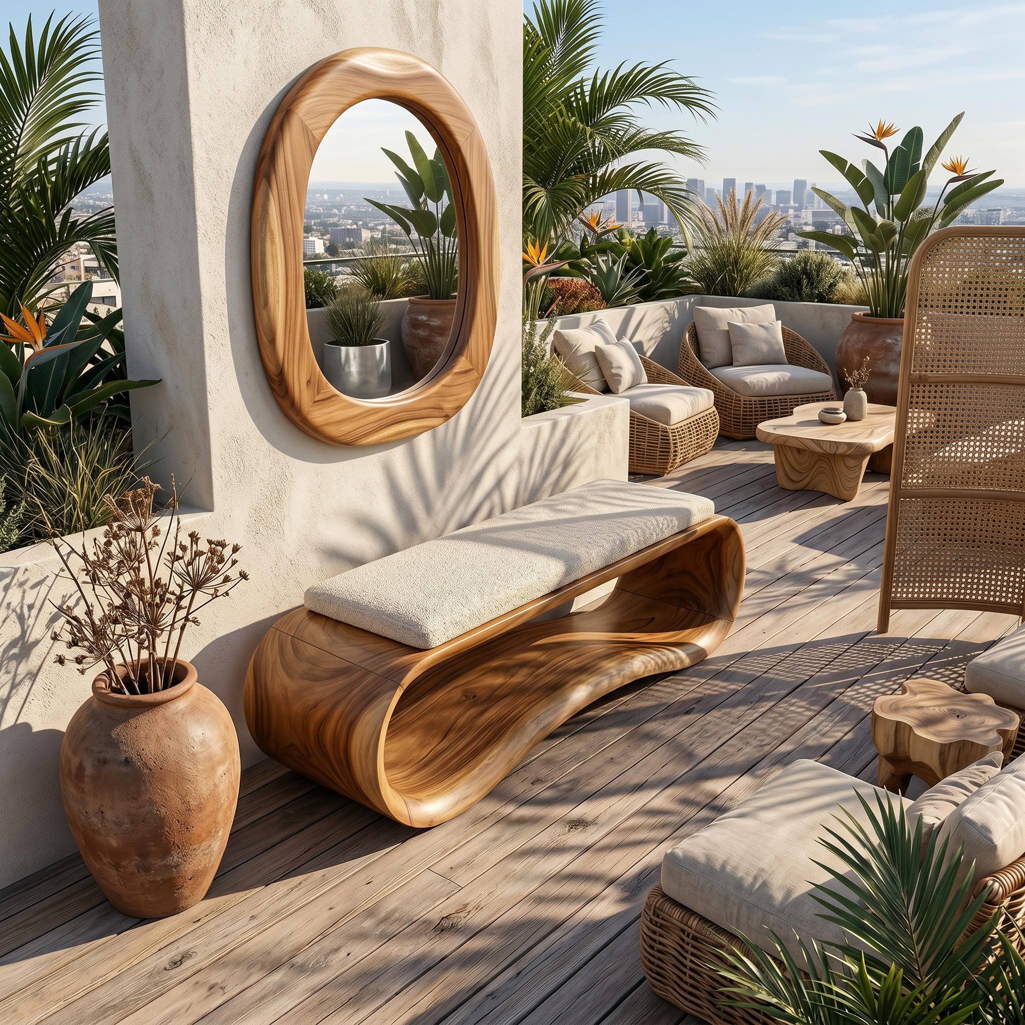 Luxury Wooden Accent Bench Modern Villa SILDTTRBEN065