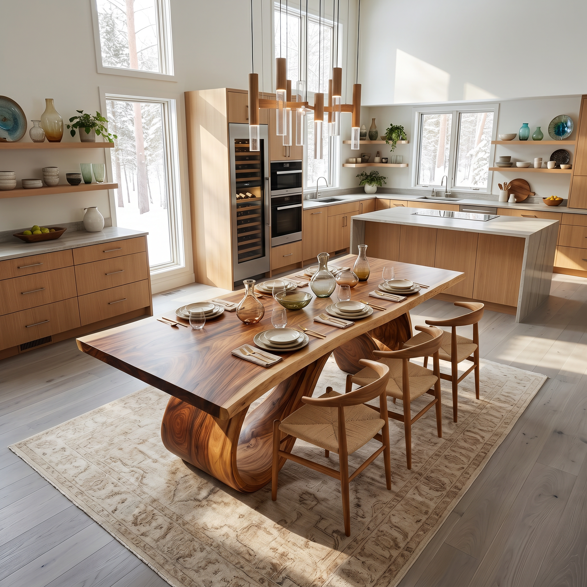 Scandinavian Irregular Dining Table For Everyday Dining Area SILDTTNDN032