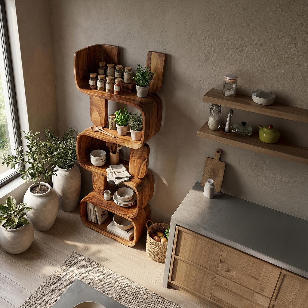 Contemporary Modern Unique Bookshelf Living Room Storage SILDTTRBS006