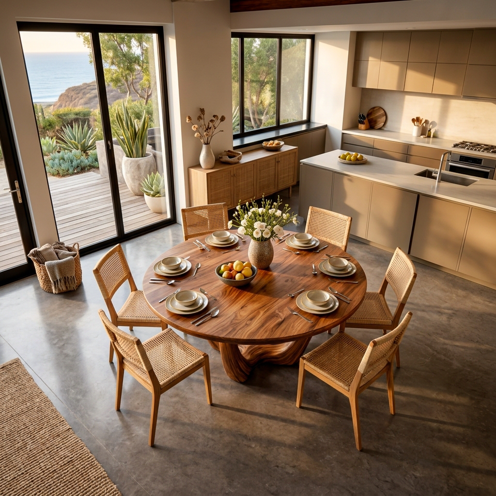 Elegant Wooden Round Dining Table For Dining Area RTTHTTDN052
