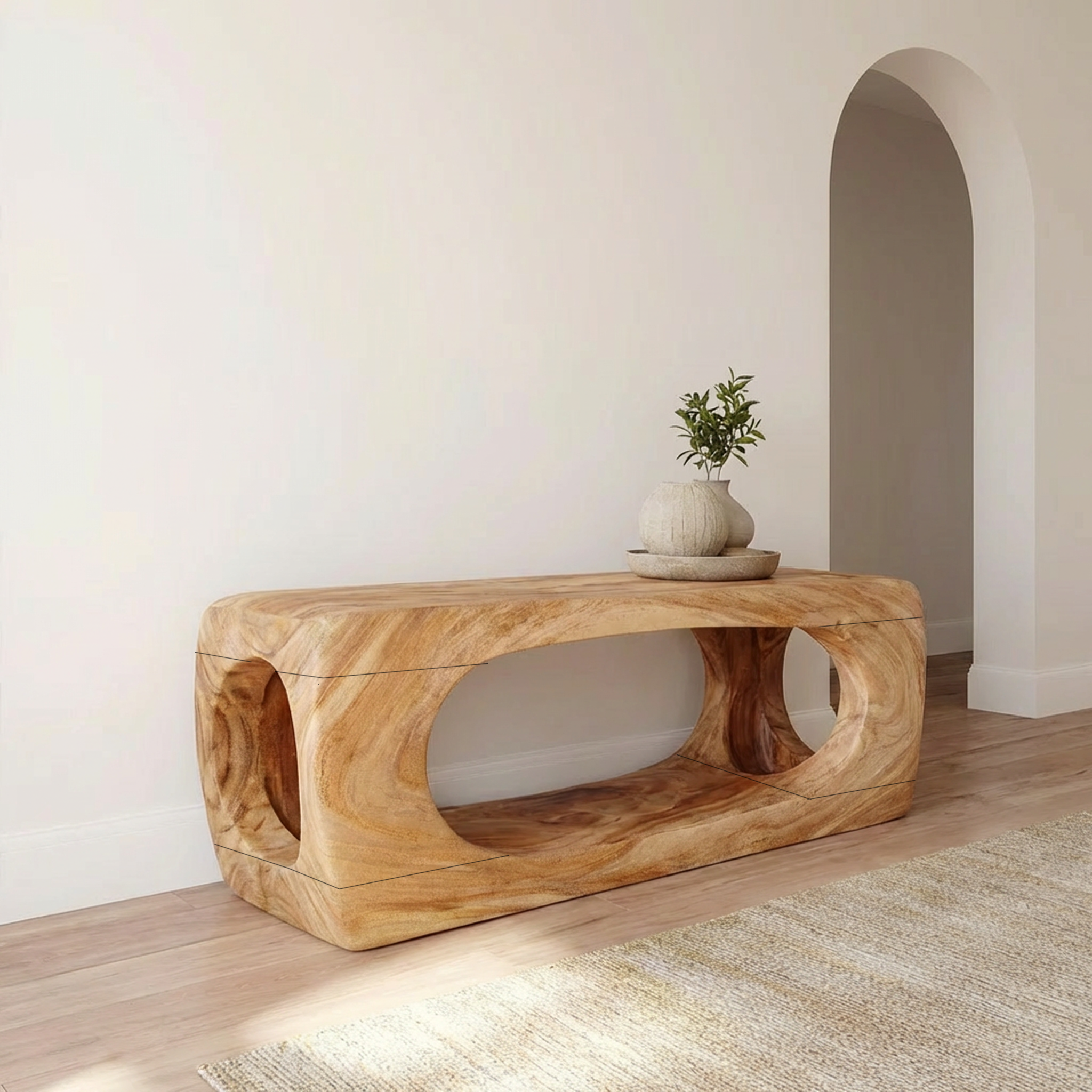 Rustic Natural Form Bench For Hallway And Living Room SINLSARS078
