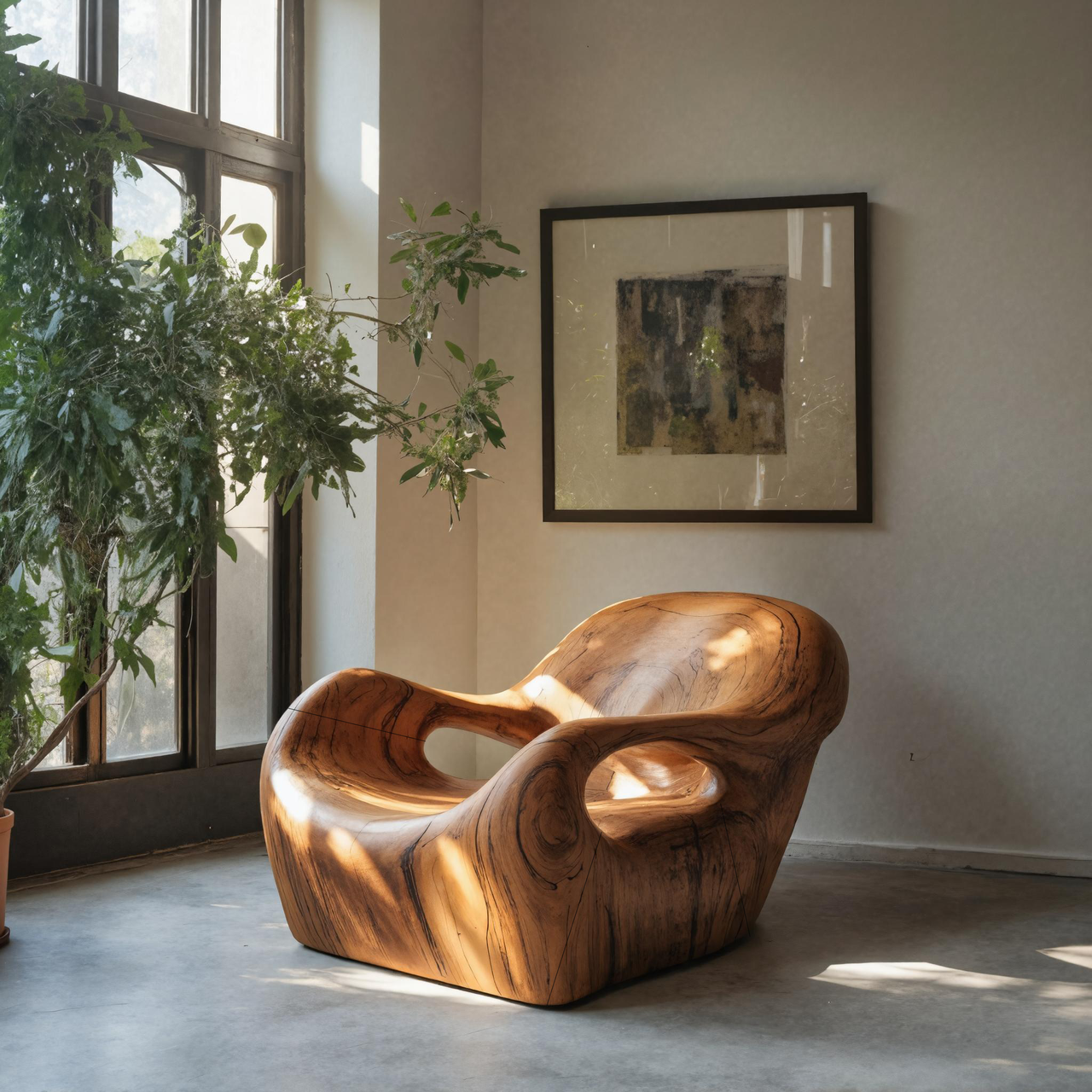 Modern Sculptural Lounge Chair For Living Room Or Reading Corner SITHTTCHR042