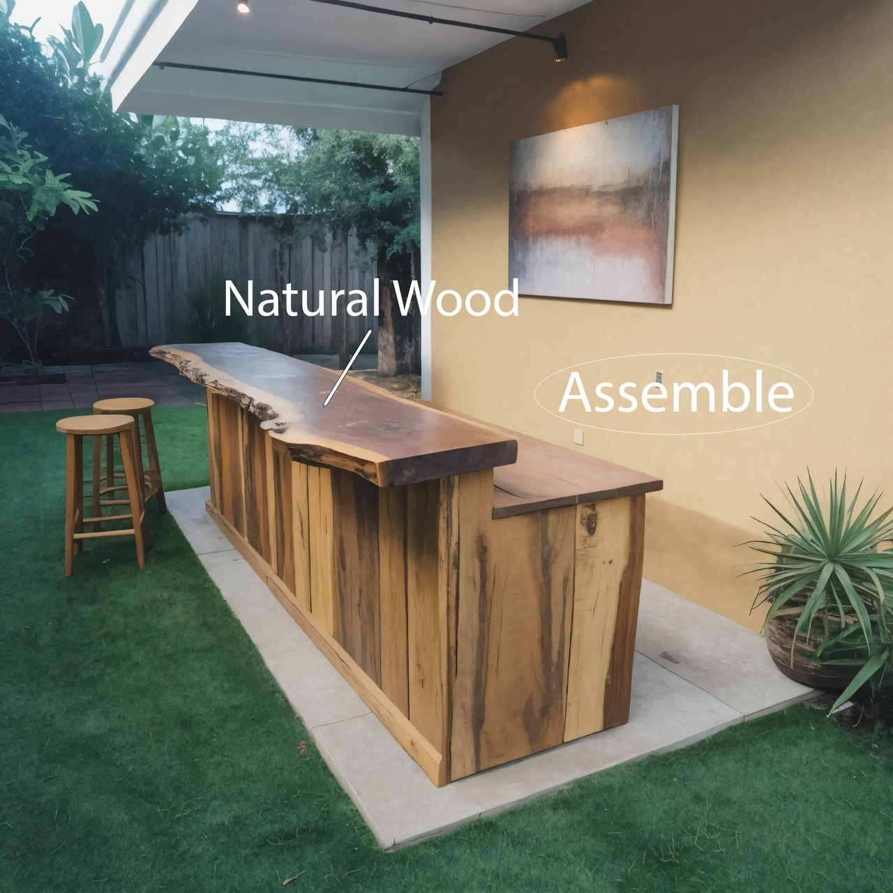 Rustic Live Edge Outdoor Bar Table For Backyard Or Patio SITHHNBTA002