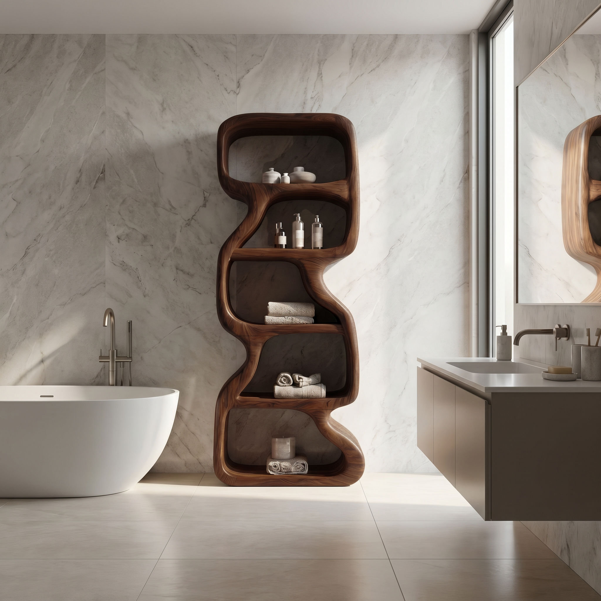 Bathroom Storage Cabinet With Open Shelves For Bathroom SINLSABCT026