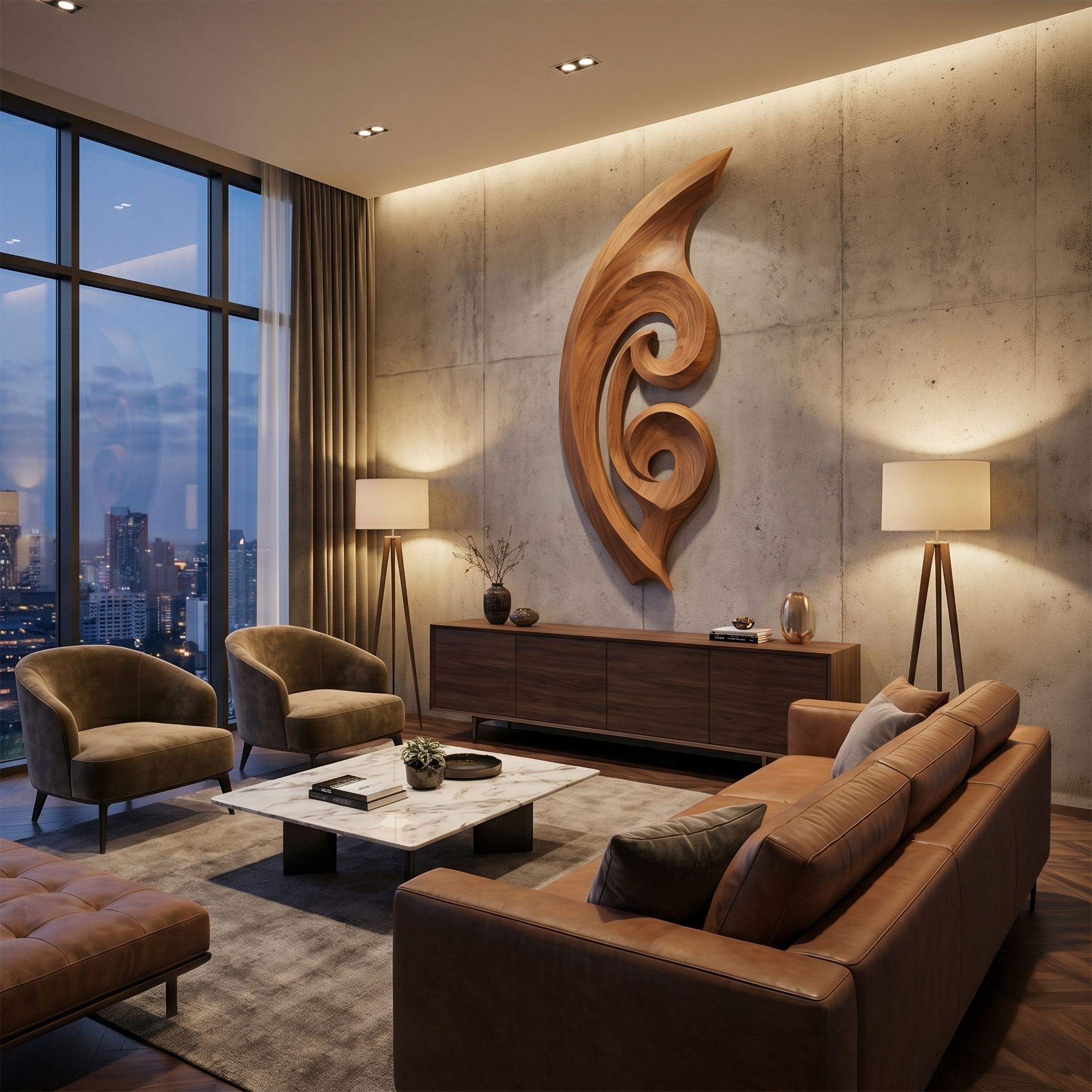 Organic Wall Sculpture For Living Room SINLSAWD081