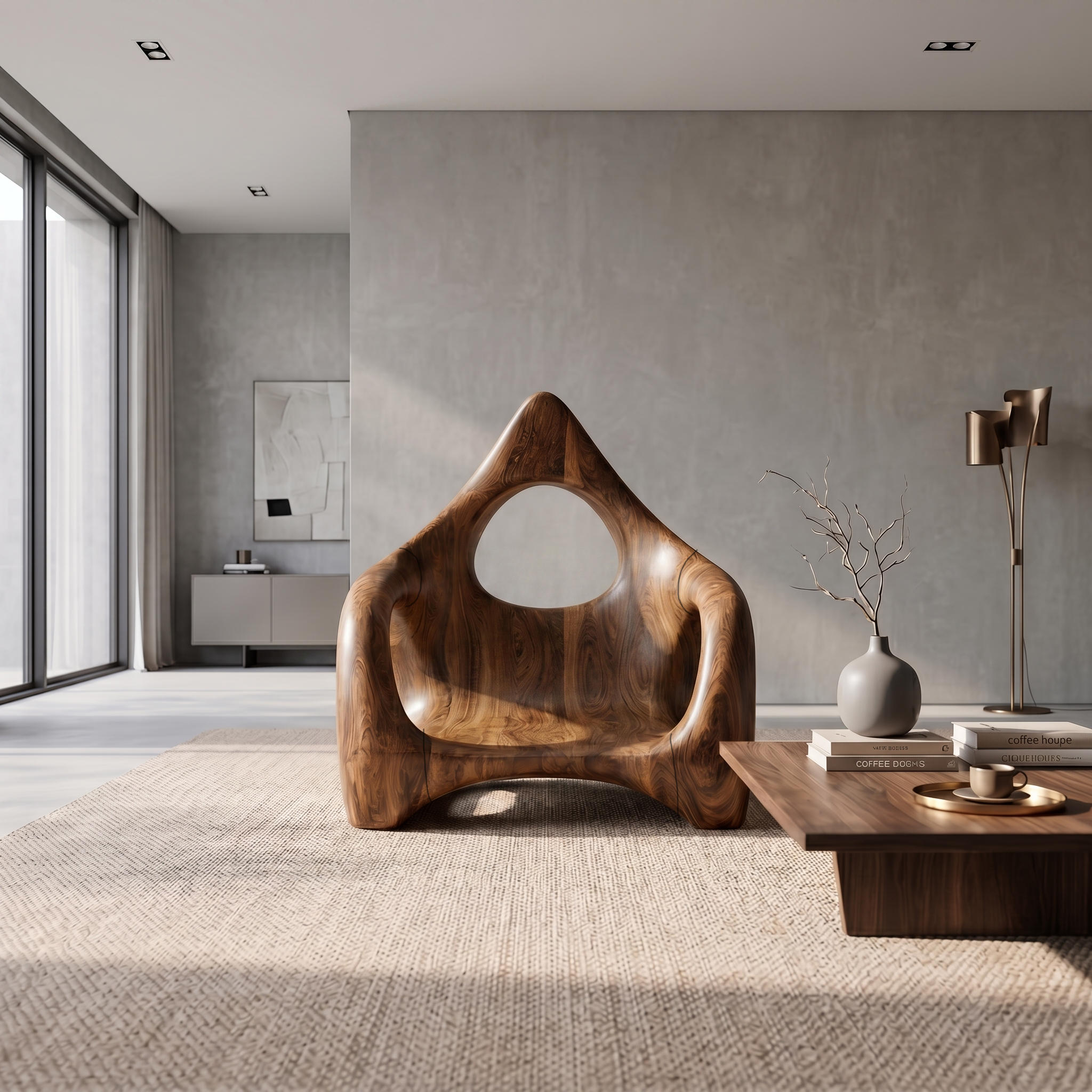 Handcrafted Leaf Back Armchair For Living Room SINLSAAC009