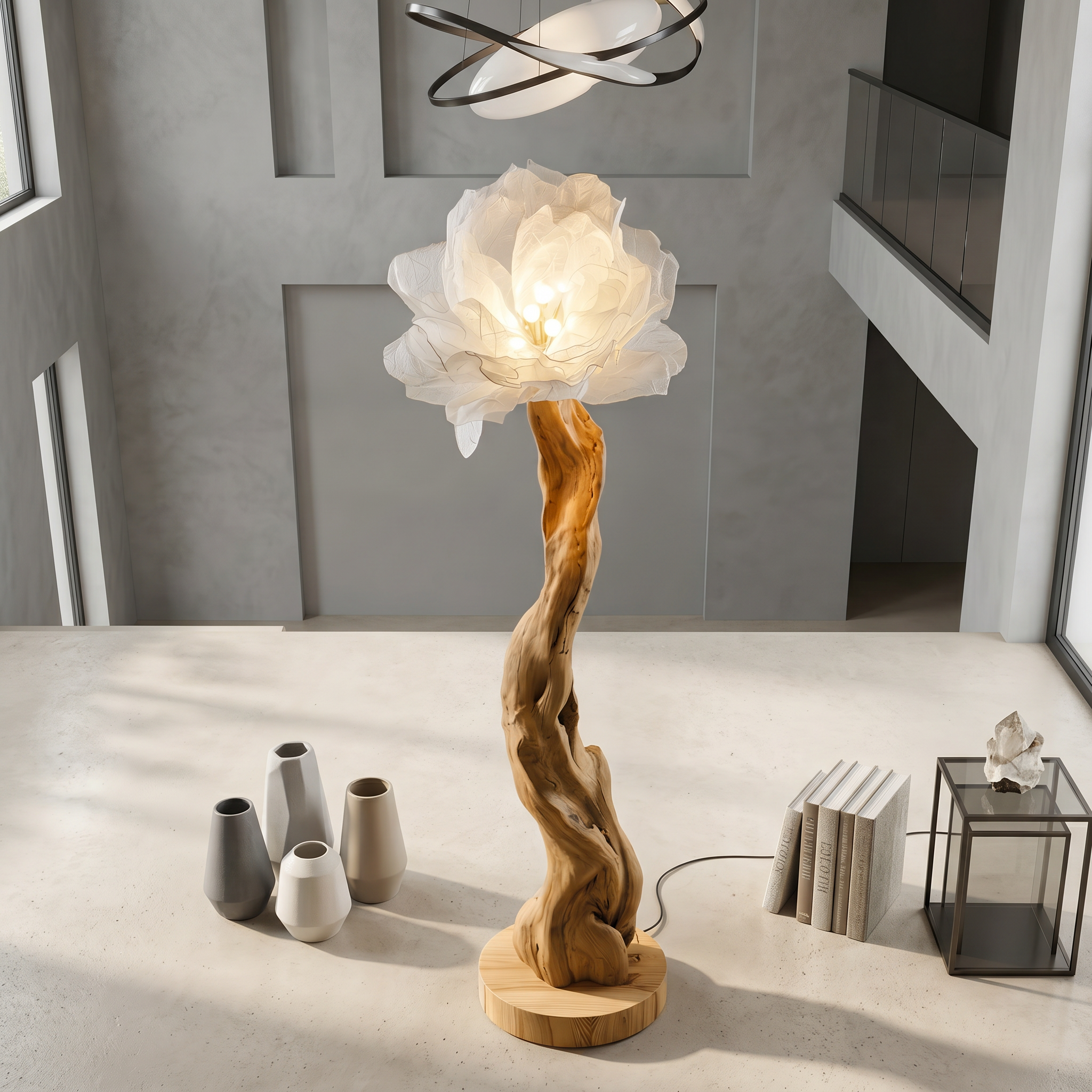 Organic Standing Lamp Sculptural Bloom Design For Living Room SINLSAFLP111