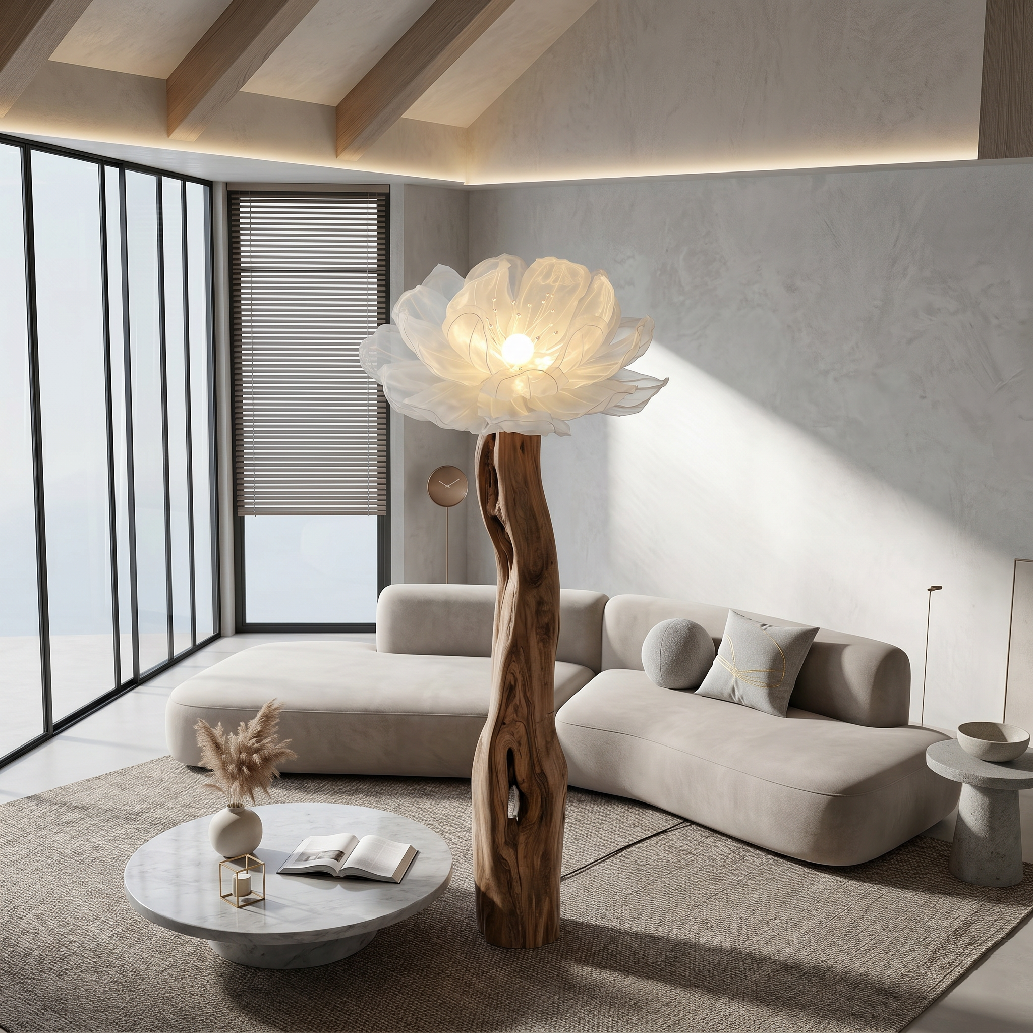 Artistic Floor Lamp Sculptural Flower Arrangement For Living Room SINLSAFLP112