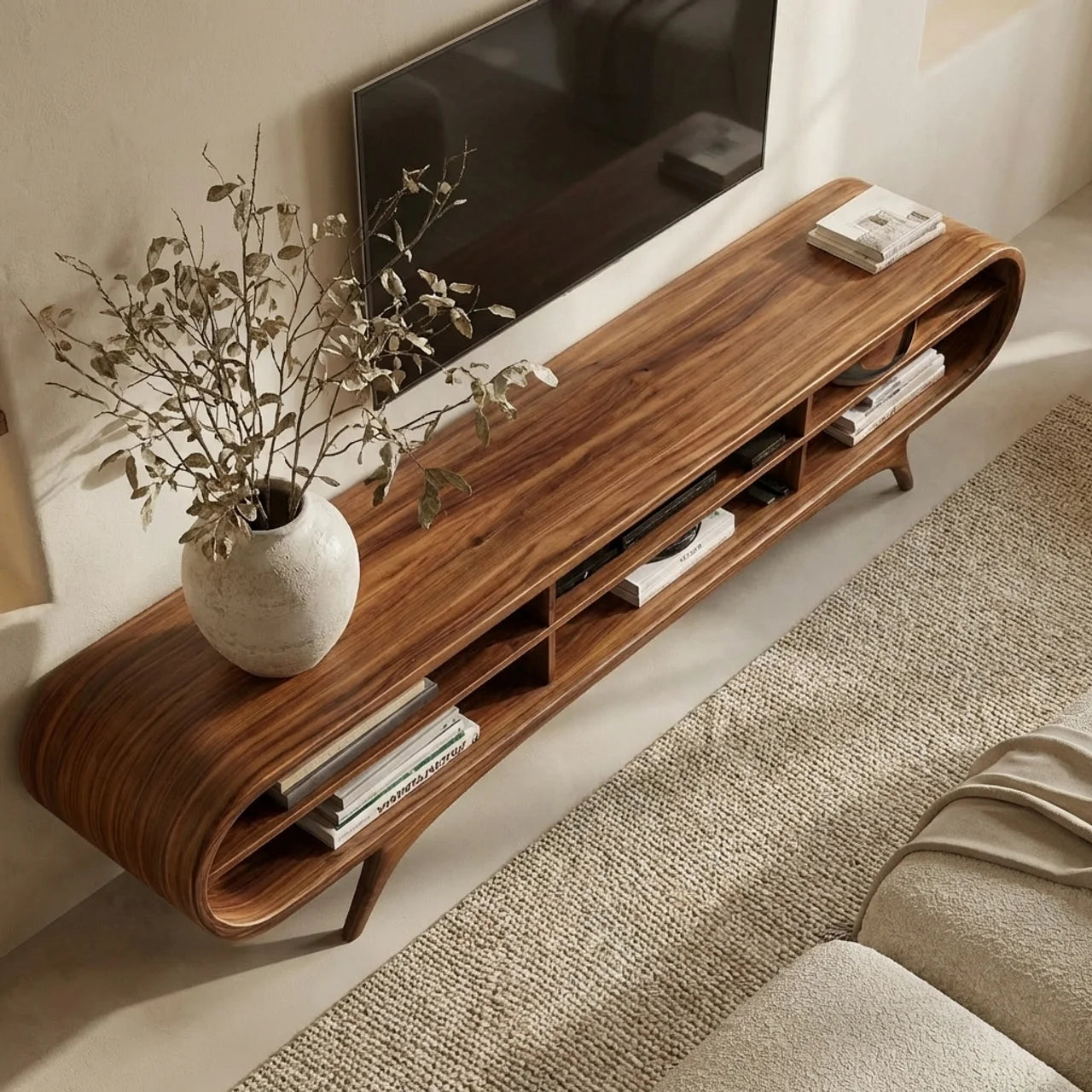 Scandinavian Natural Wood TV Cabinet For Living Room Interior RTTHHNTVC094