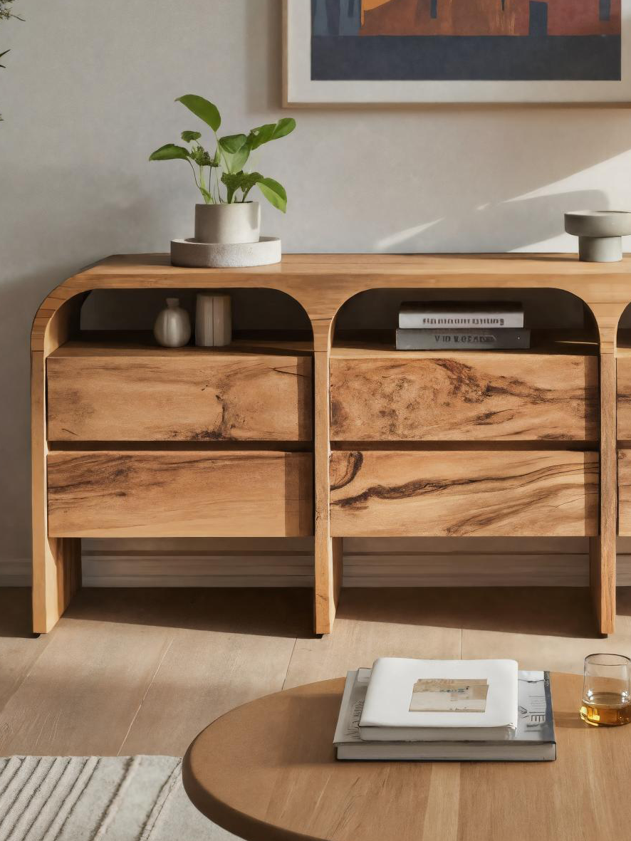 Modern Curved Sideboard For Living Room SITHTTSD001