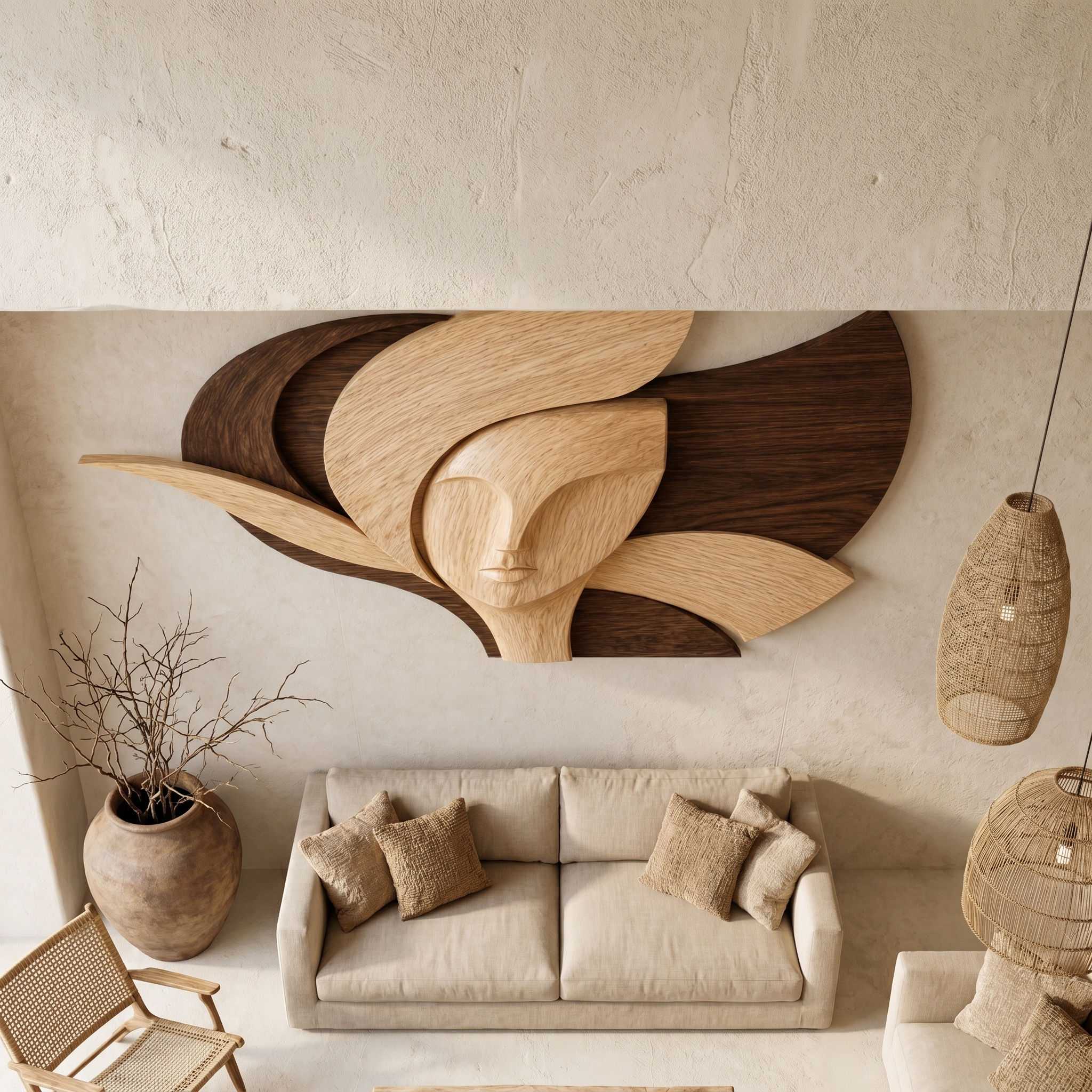 Statement Woman Face Wall Decor For Living Room SINLHAWD071