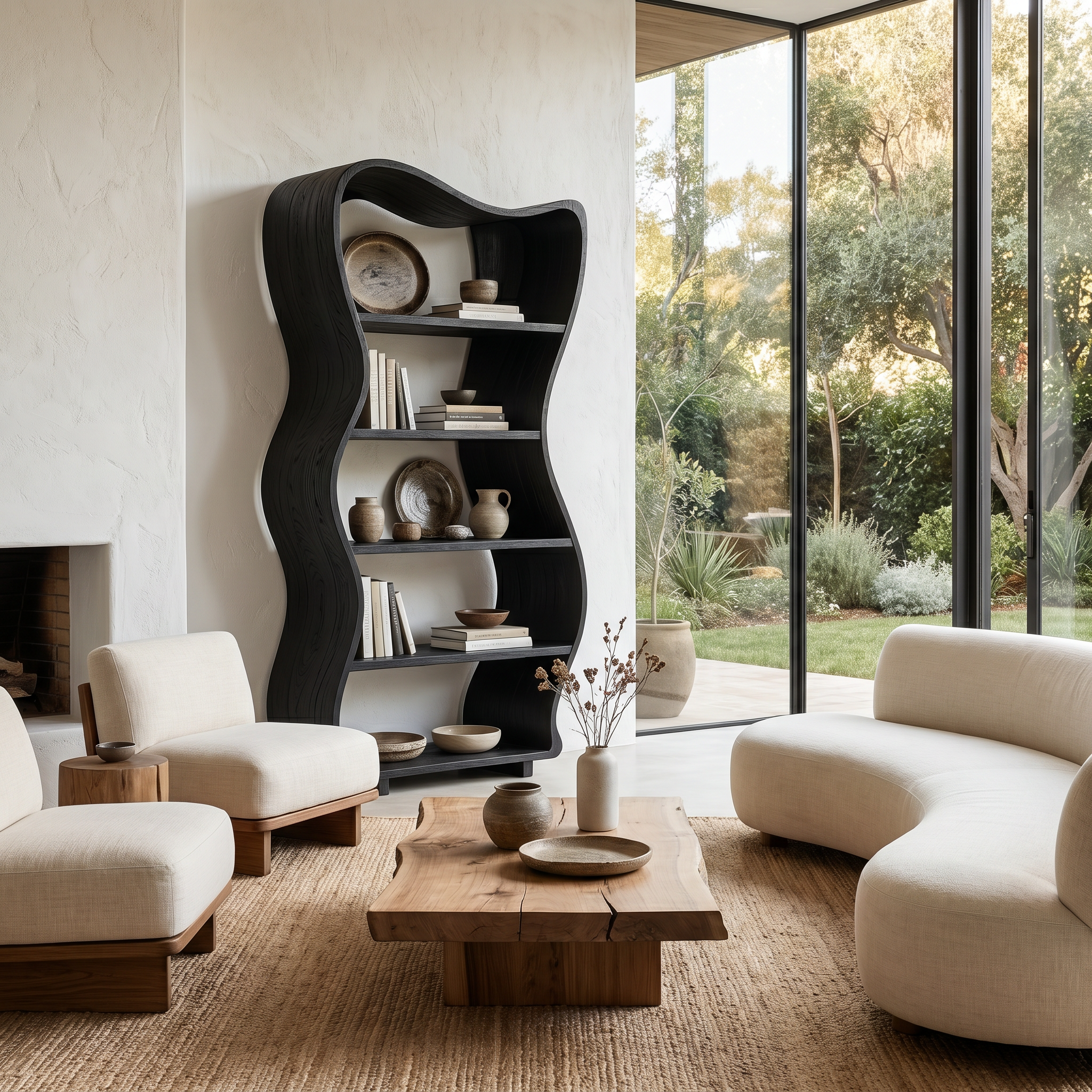 Sculptural Tree Shelf With Organic Wood Design For Living Room And Reading Corner SINLHABS040