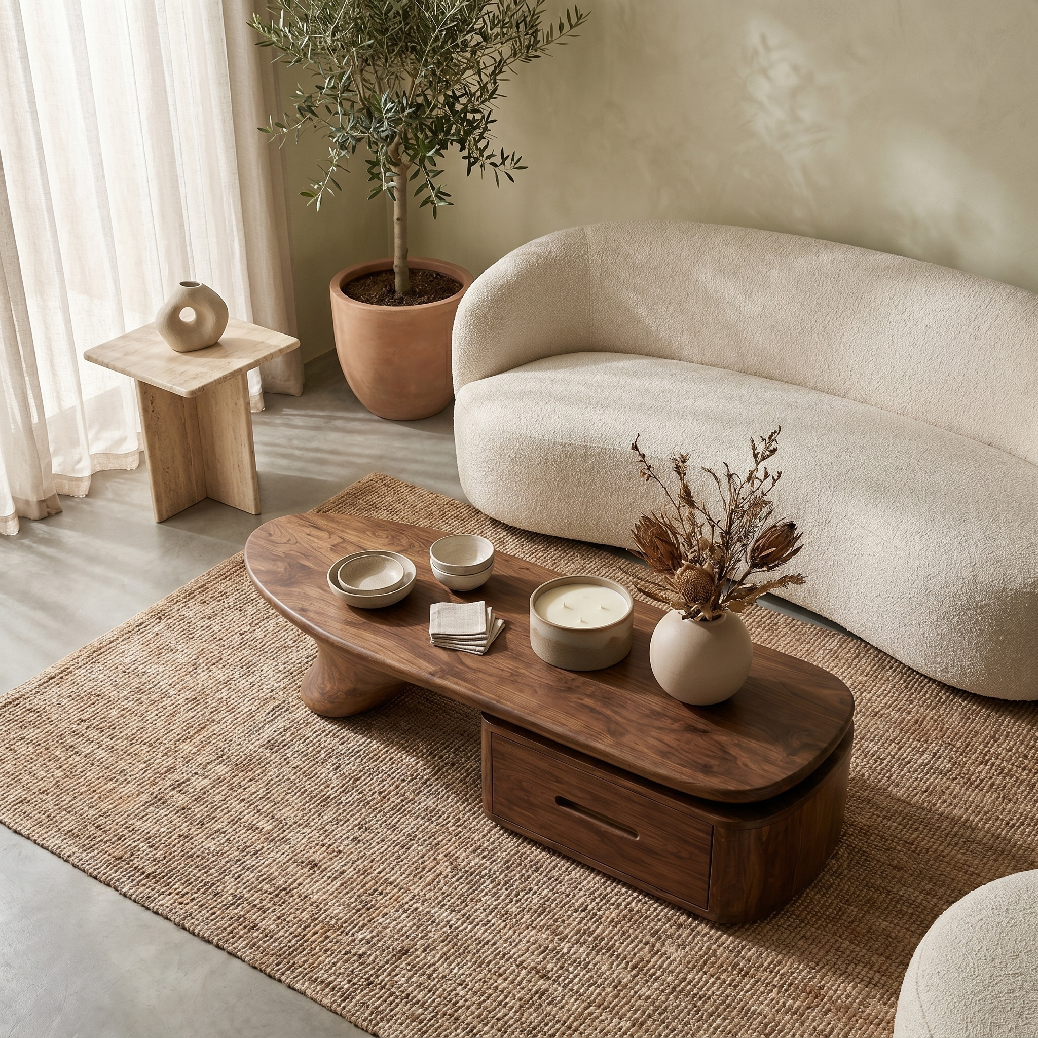Modern Coffee Table With Built In Drawer Storage For Living Room SINLHACF373