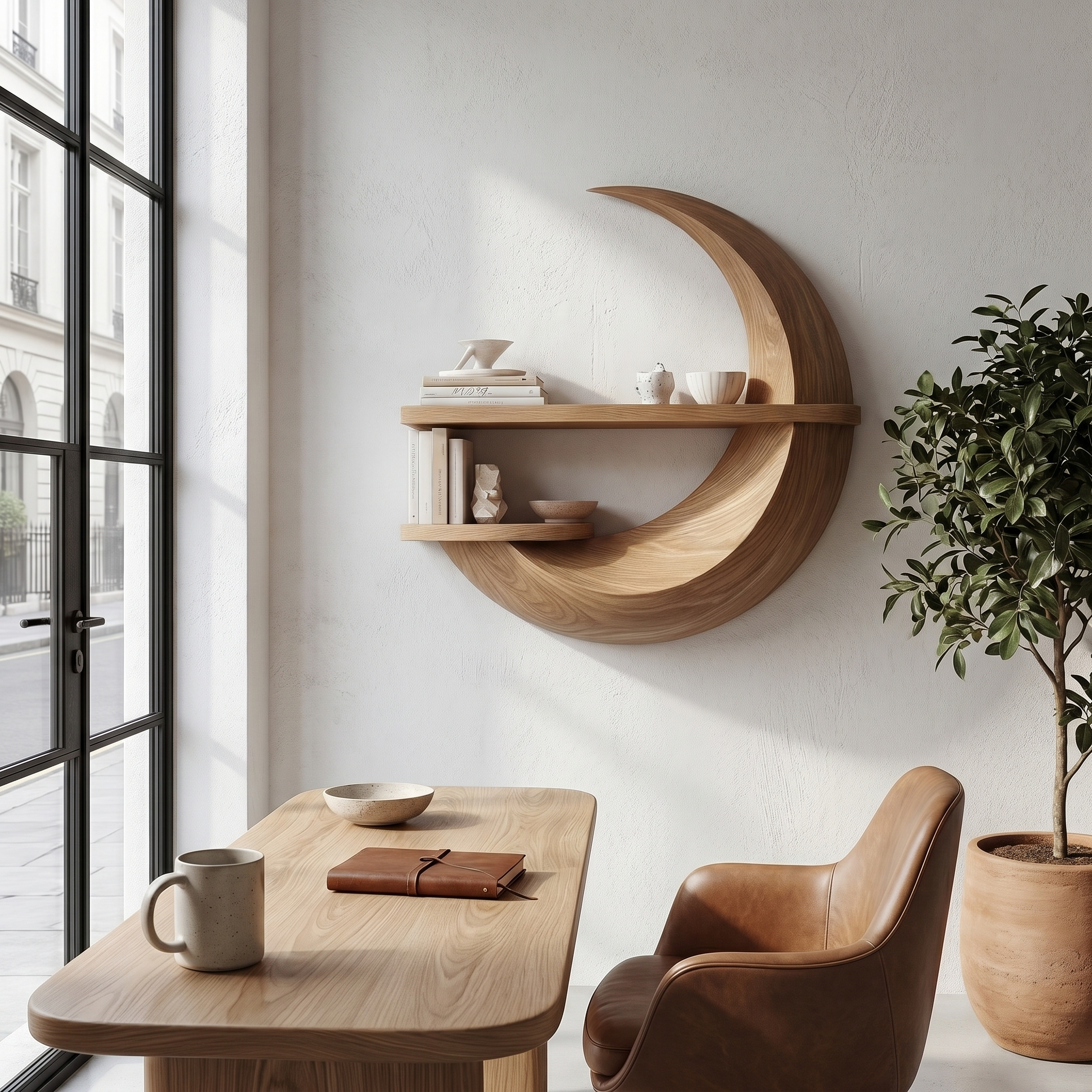 Rustic Floating Shelf With Natural Wood Display Storage For Living Room SINLHAFL546