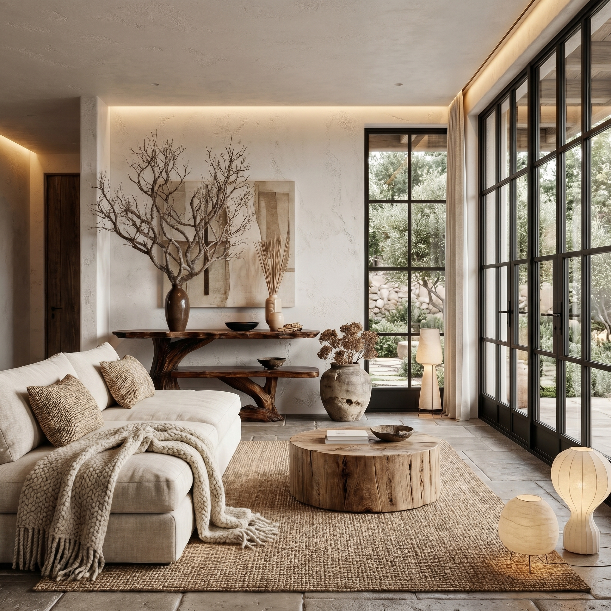 Nature Inspired Console Table With Sculptural Wood Branch Design For Hallway SINLHACS614