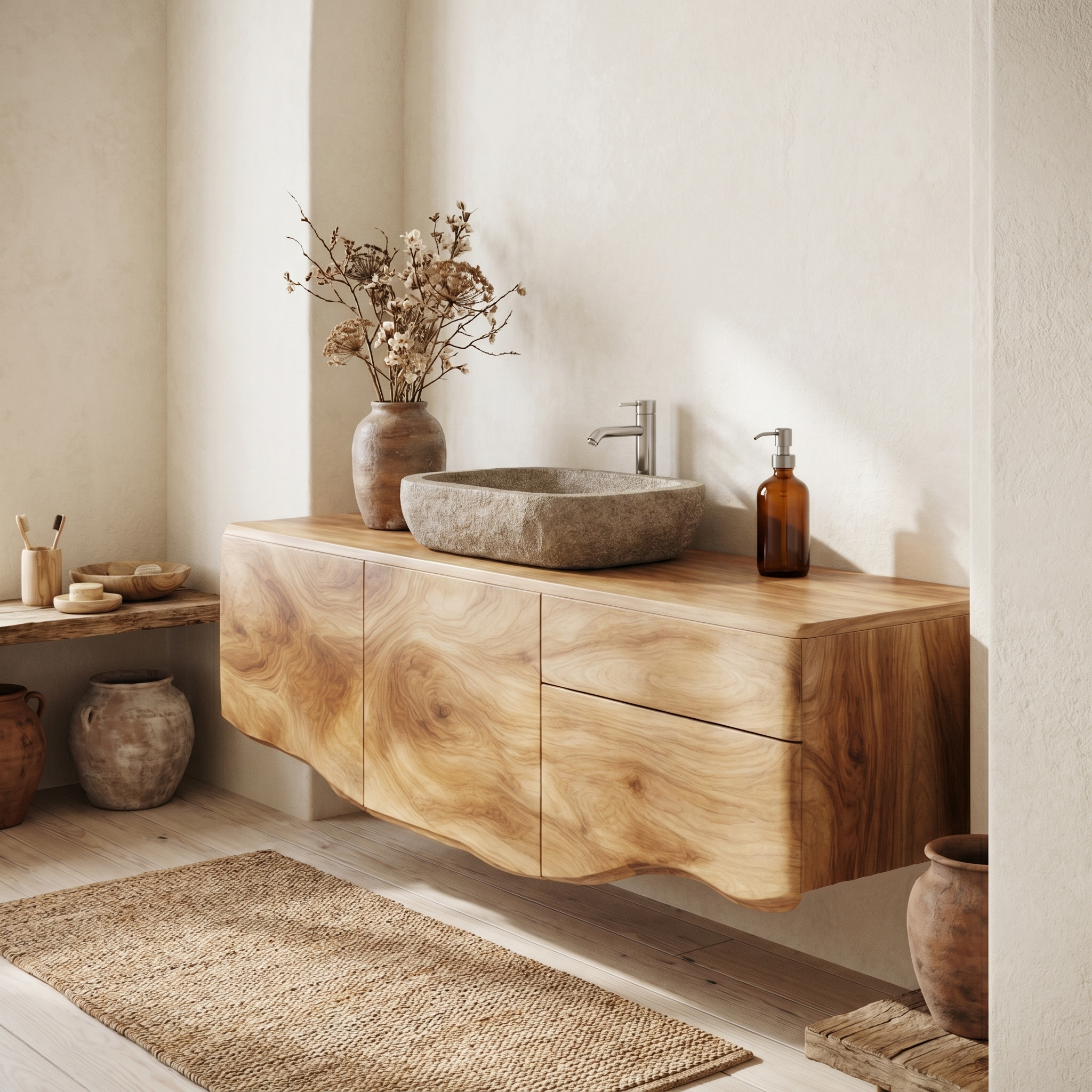Wall Mounted Bathroom Vanity Wooden Vanity Cabinet With Storage For Bathroom SINLHABRV297