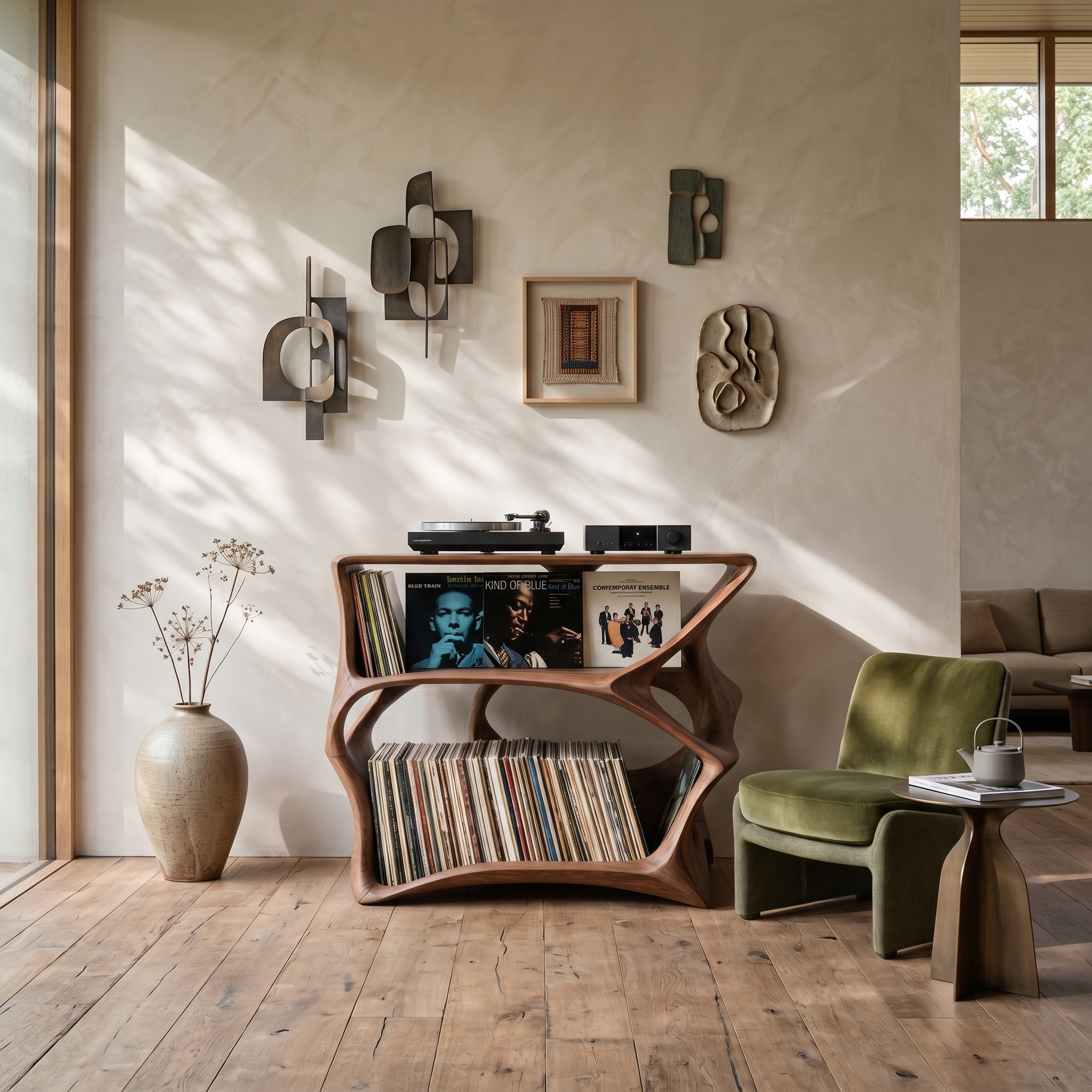 Farmhouse Record Stand Cozy Living Room Furniture SILDTTNRPT001