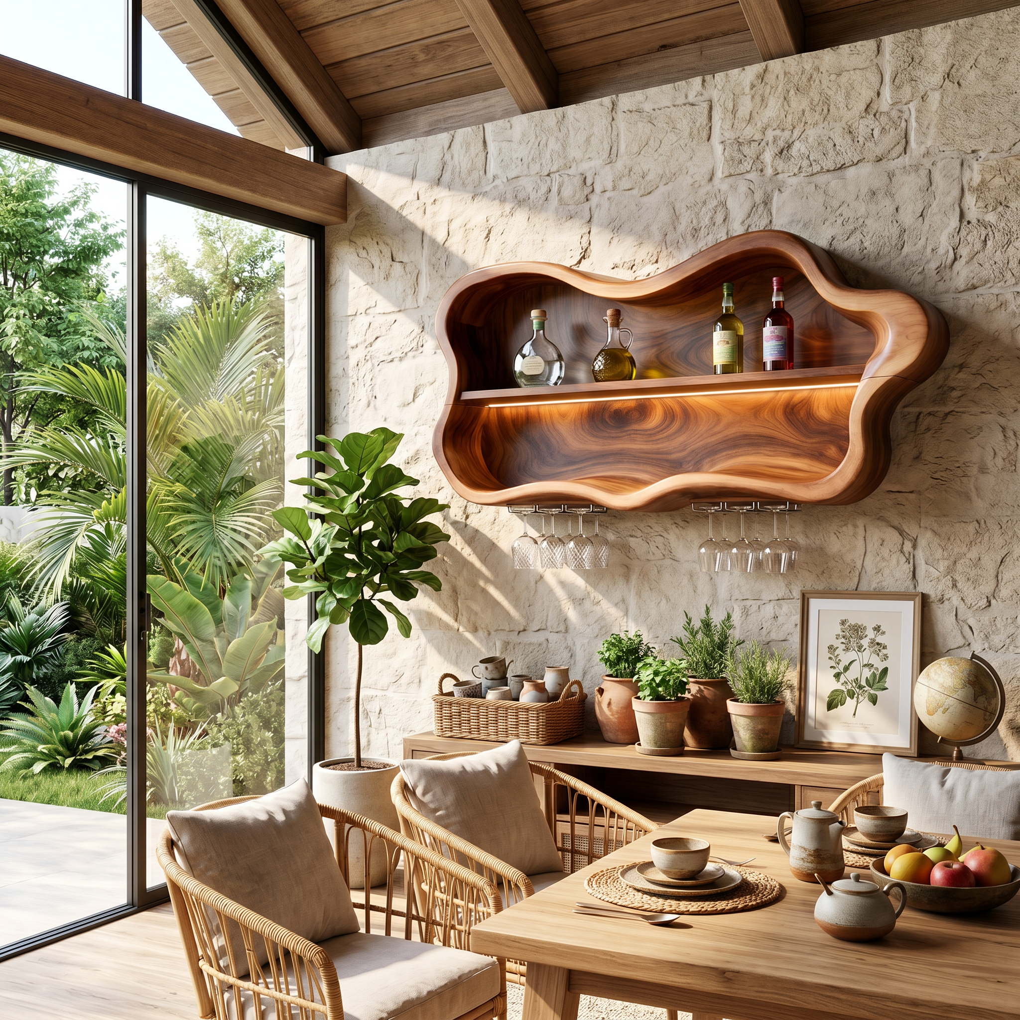 Modern Glass Holder Wine Holder For Open Dining Area SILDTTNWH027