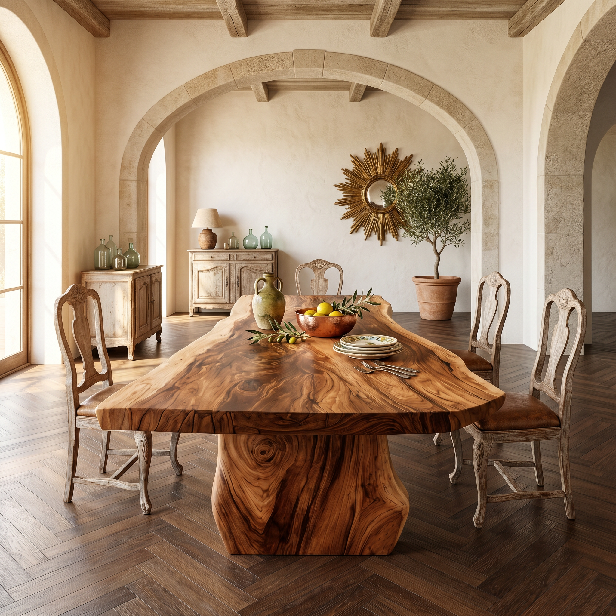 Contemporary Sculpted Base Dining Table For Modern Dining Interior SILDTTNDN034