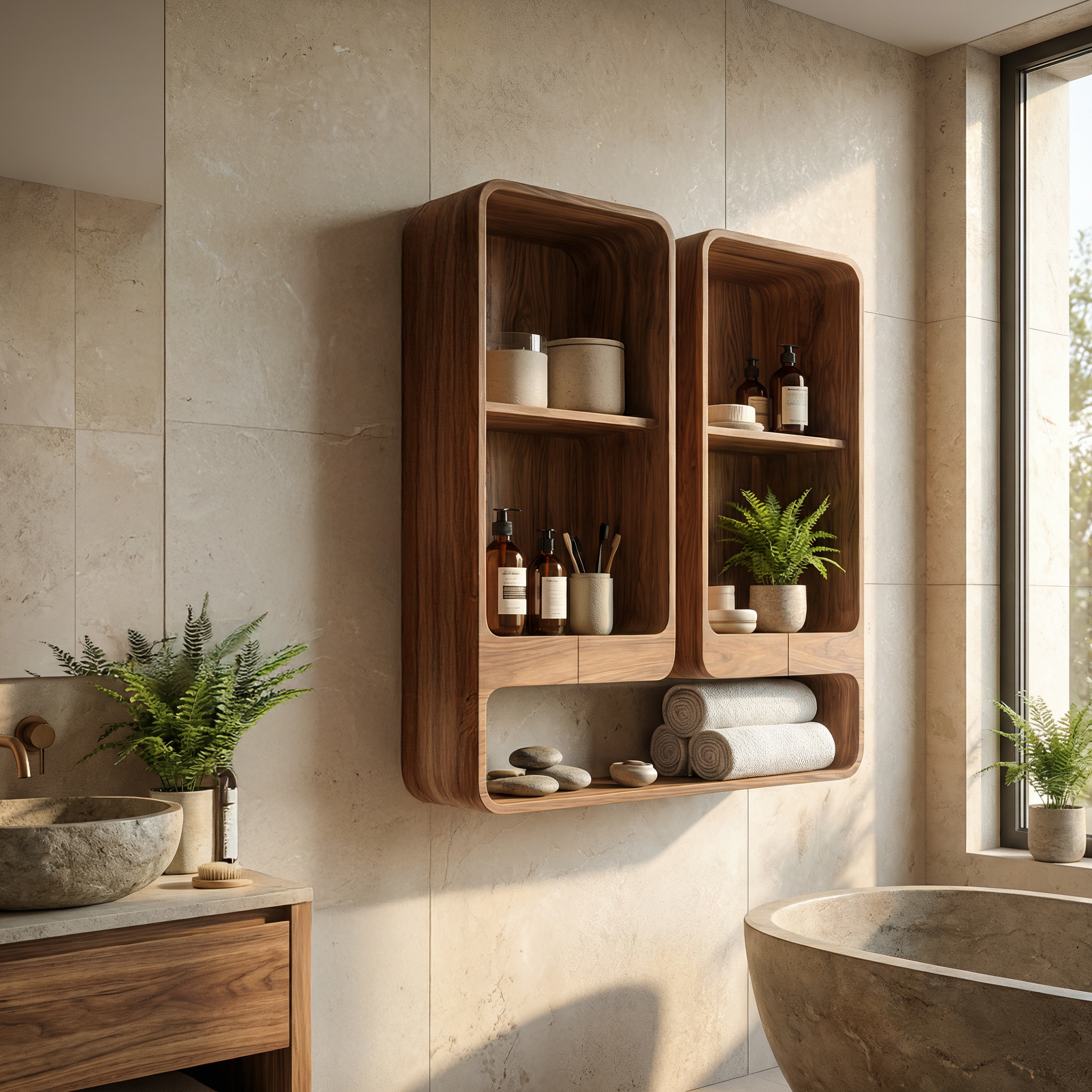 Sculptural Bathroom Cabinet Unique Design For Bathroom SINLSABCT009