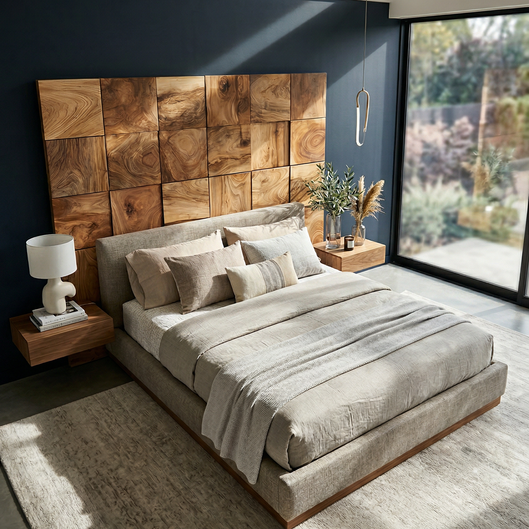 Rustic Square Panel Headboard For Modern Farmhouse Bedroom Decor SILDTTRHB004