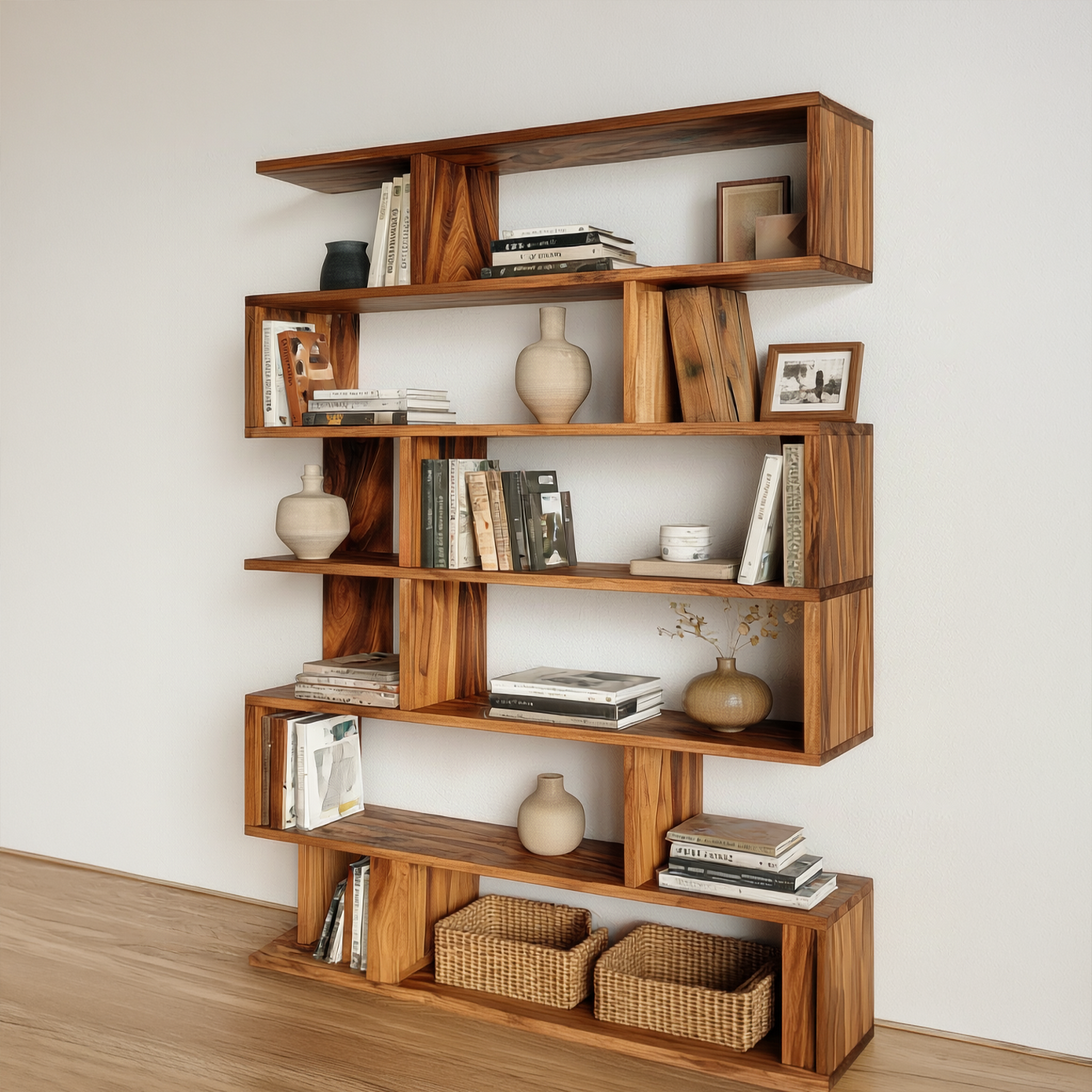 Mid Century Large Bookshelf For Living Room And Apartment SINLSASC488