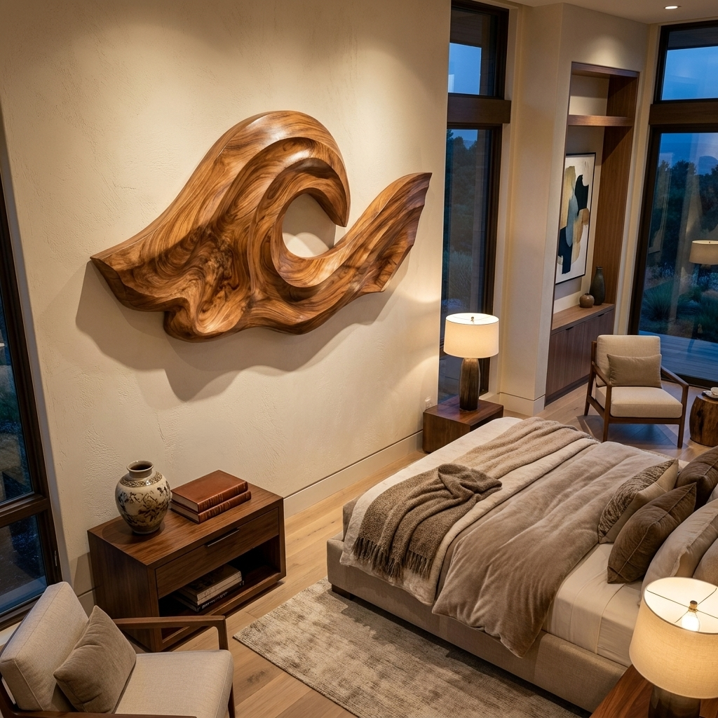Ocean Wave Inspired Wood Wall Art For Living Room Decor RTTHTTWA138