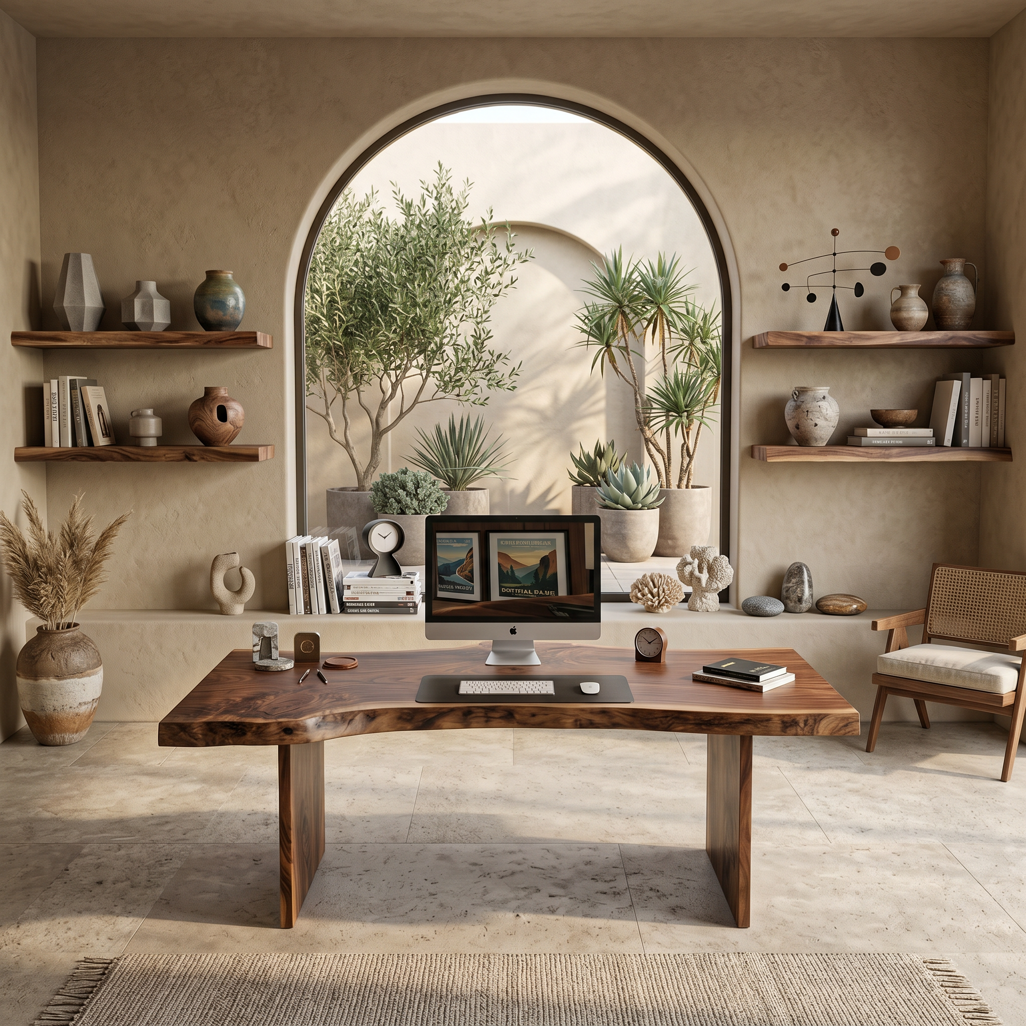 Modern Organic Curved Office Desk For Executive Or Creative Workspace SITHTTDE026