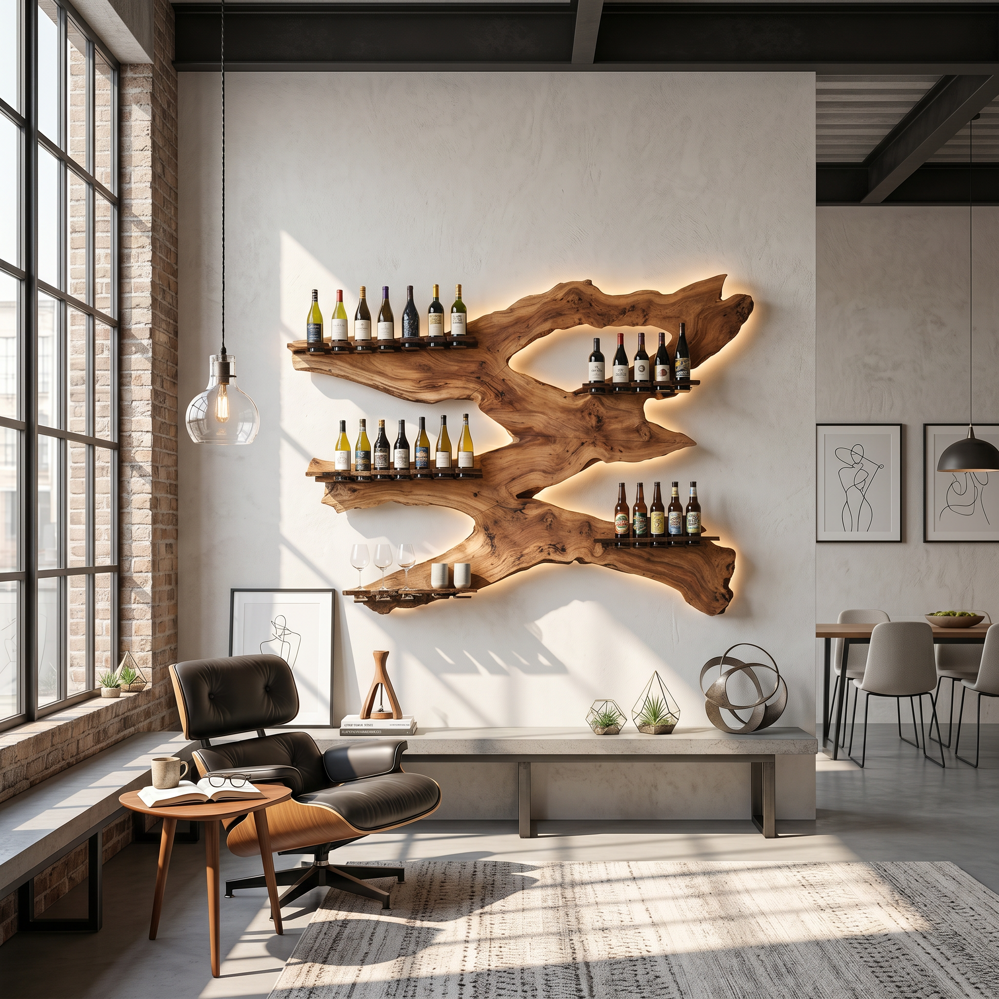 Handcrafted Wine Holder For Kitchen Wine Wall Accent SILDTTRWH027