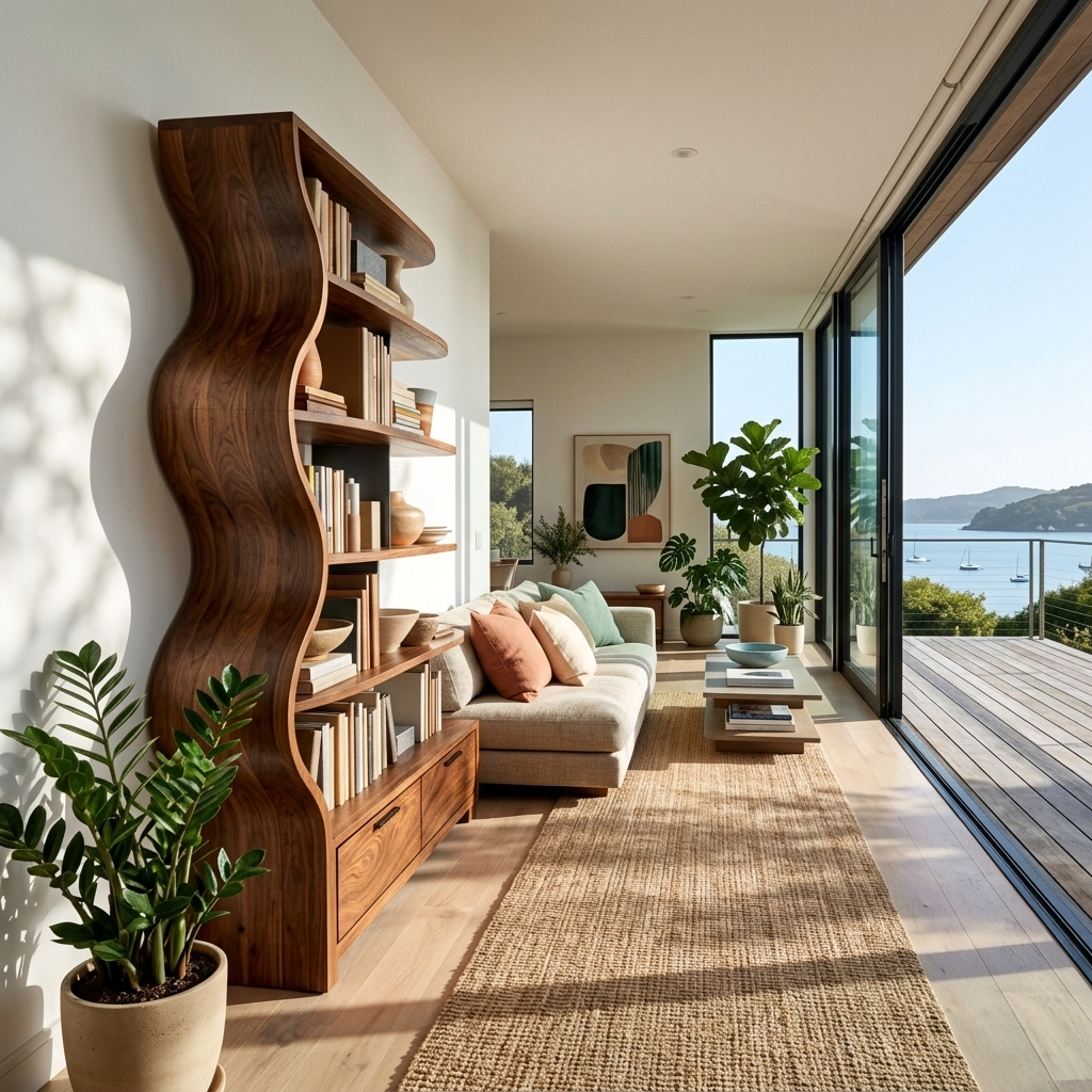 Contemporary Natural Wood Bookshelf For Interior Space RTTHTTBS121