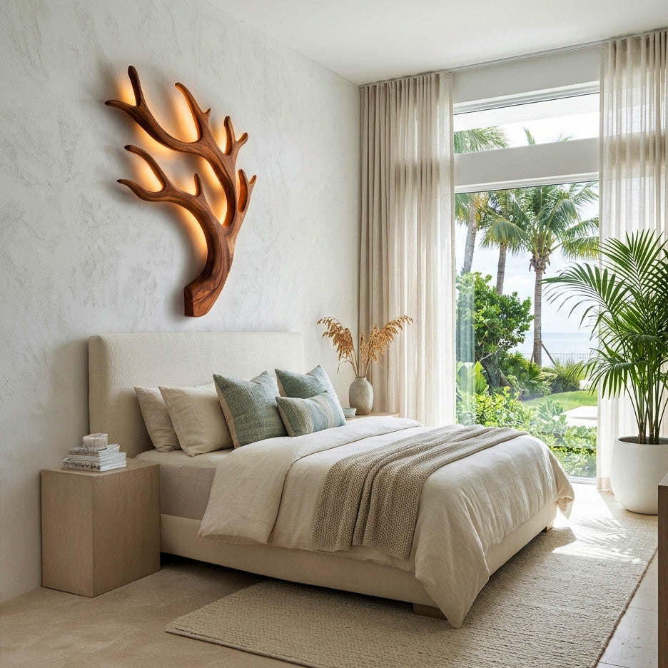 Artistic Wooden Wall Light For Quiet Luxury Interior RTTHHNLAM087
