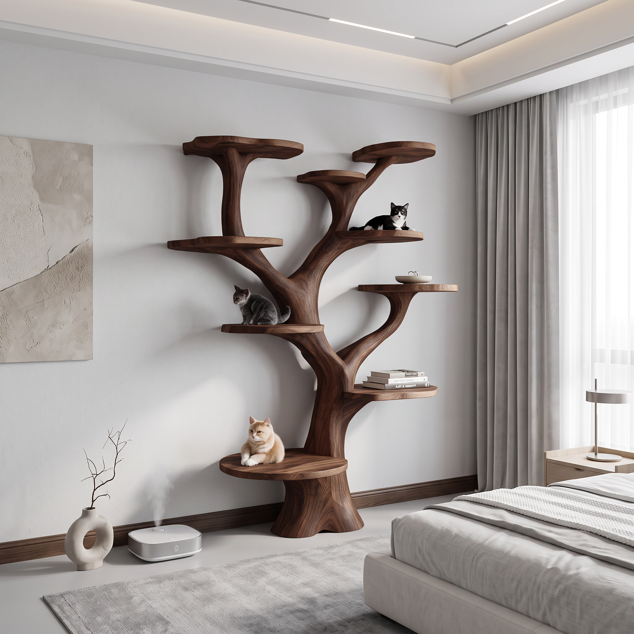 Rustic Handcrafted Cat Tree Furniture Contemporary Interiors SINLSATT071