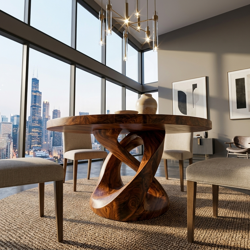 Modern Pedestal Dining Table For Dining Room Furniture RTTHHNDN064