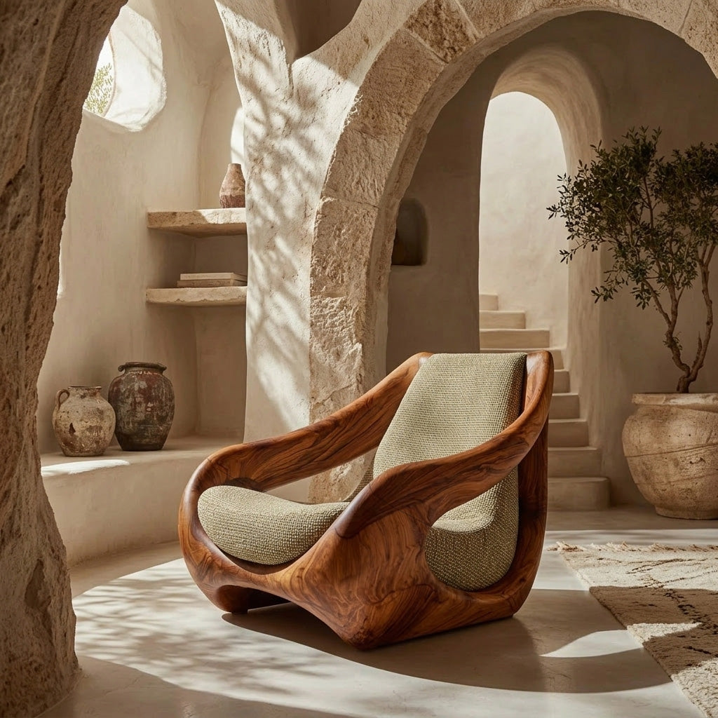 Sculptural Natural Wood Chair For Artistic Living Space RTTHHNCHR148