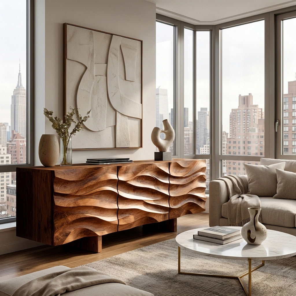 Organic Modern Wood Sideboard For Living Room RTTHHNSD037