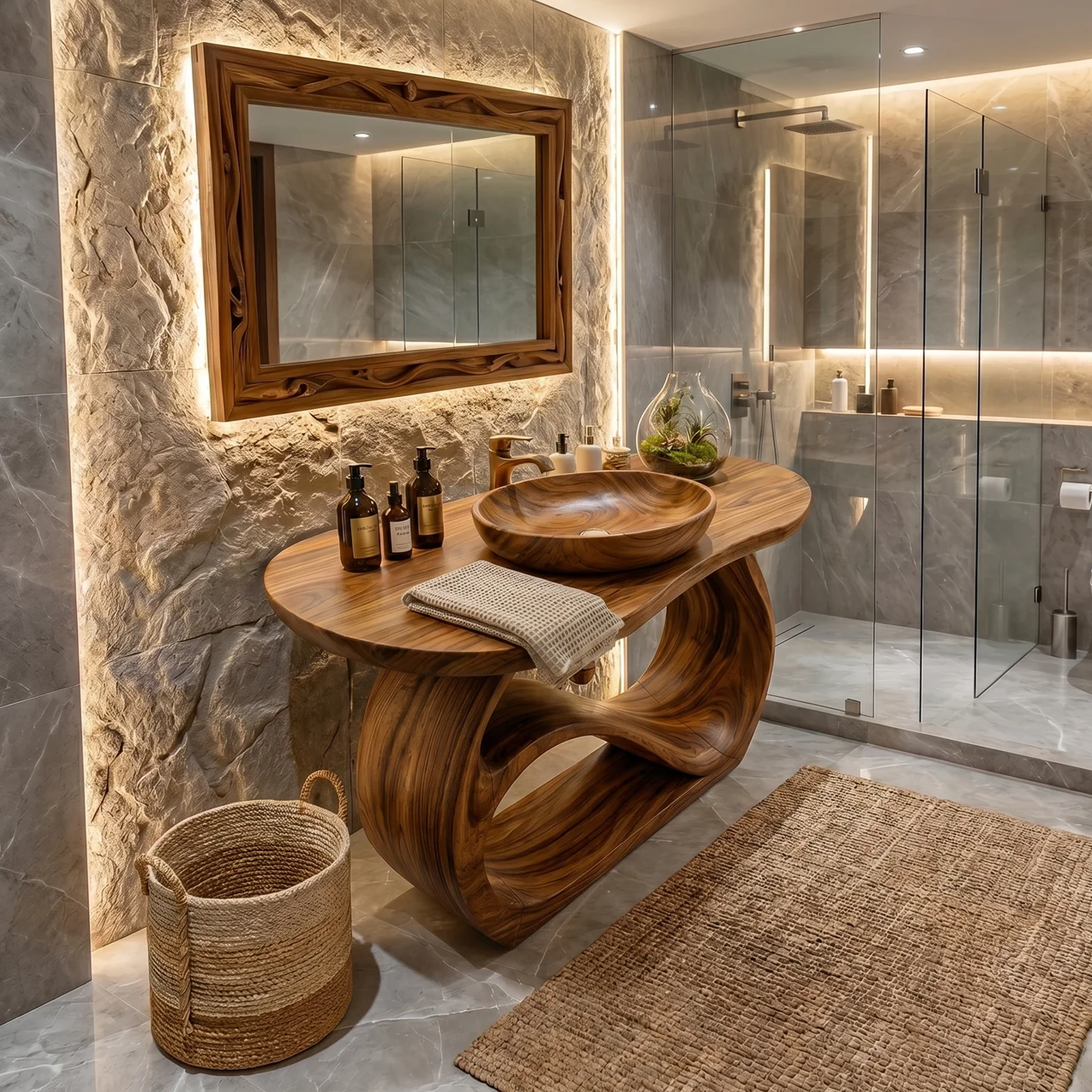 Double Sink Wooden Bathroom Cabinet For Luxury Bathroom SILDTTRBRV156
