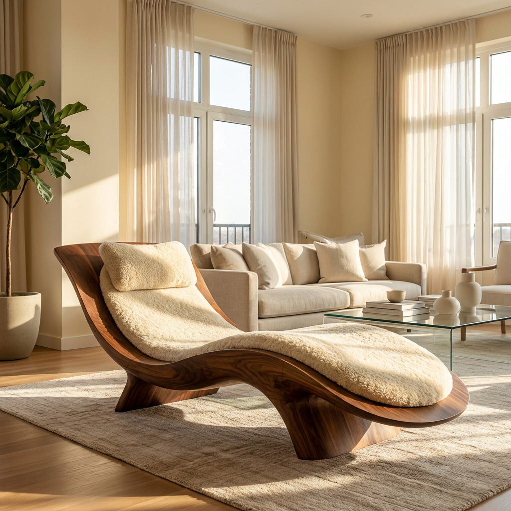 Contemporary Natural Wood Lounge Chair For Living Room RTTHHNSFA030