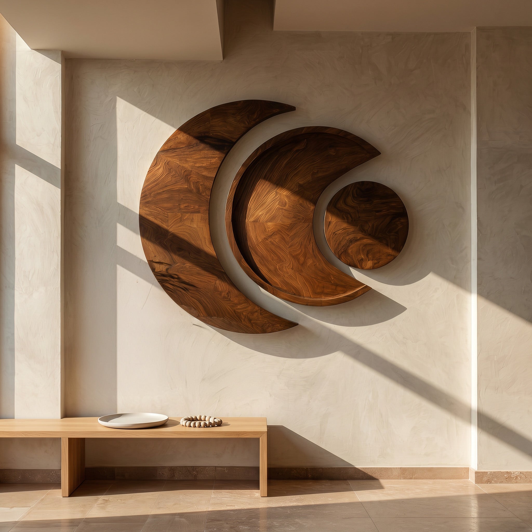 Contemporary Moon Phase Wood Wall Art For Living Decor RTTHHNWA204