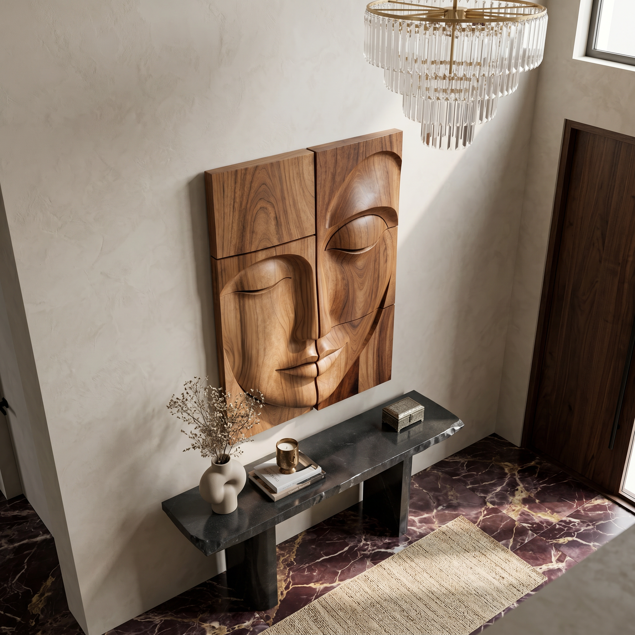 Modern Buddha Face Wall Art For Living Room And Entryway SITHTTWA001