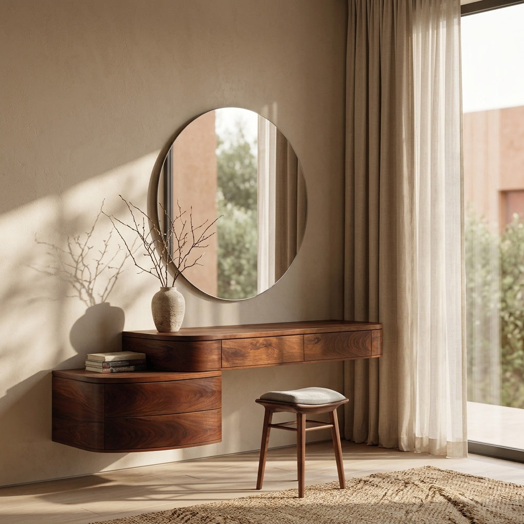 Modern Wooden Wall Mounted Makeup Vanity For Bedroom RTTHHNVAN020