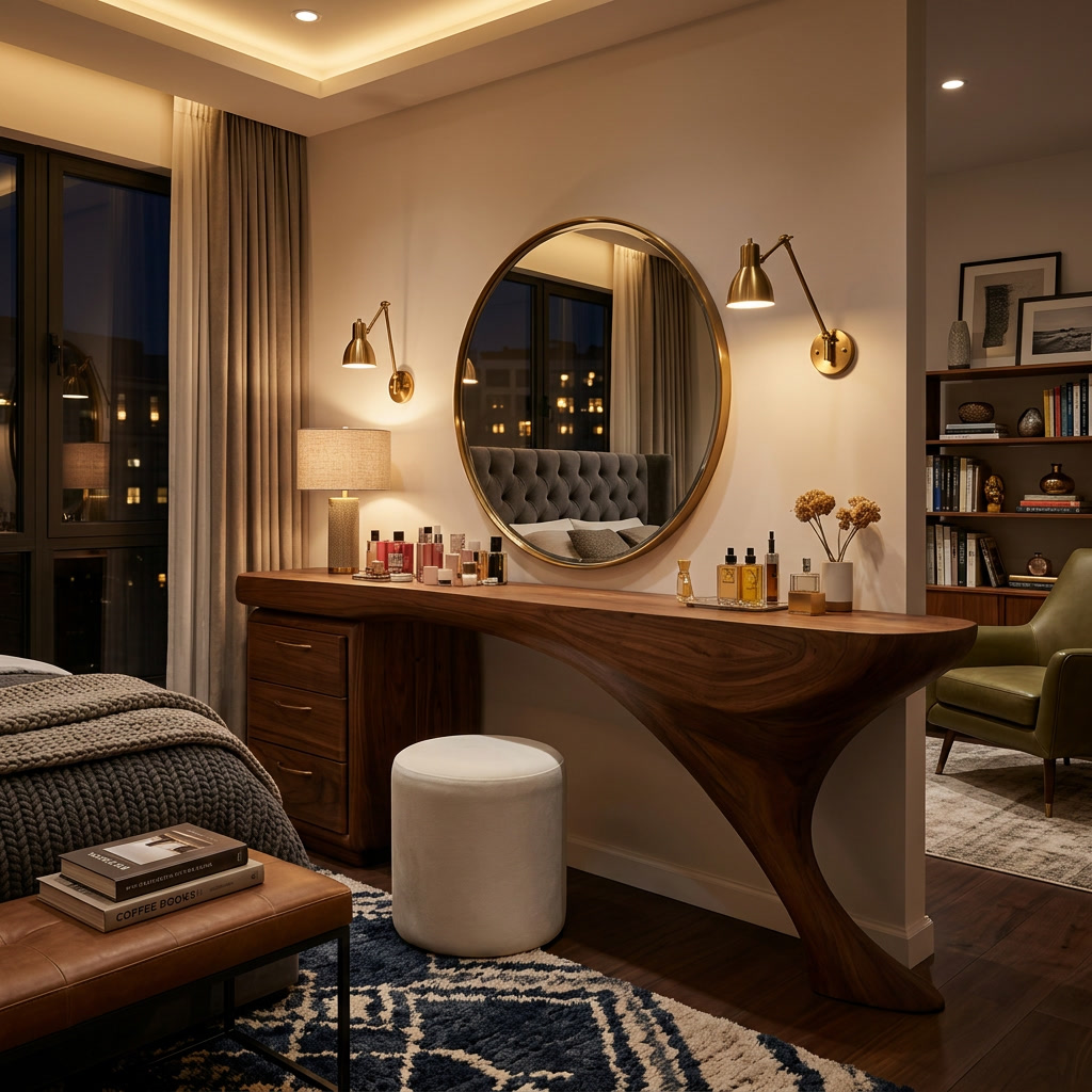 Modern Sculptural Vanity Table For Dressing Area SITHTTMV021