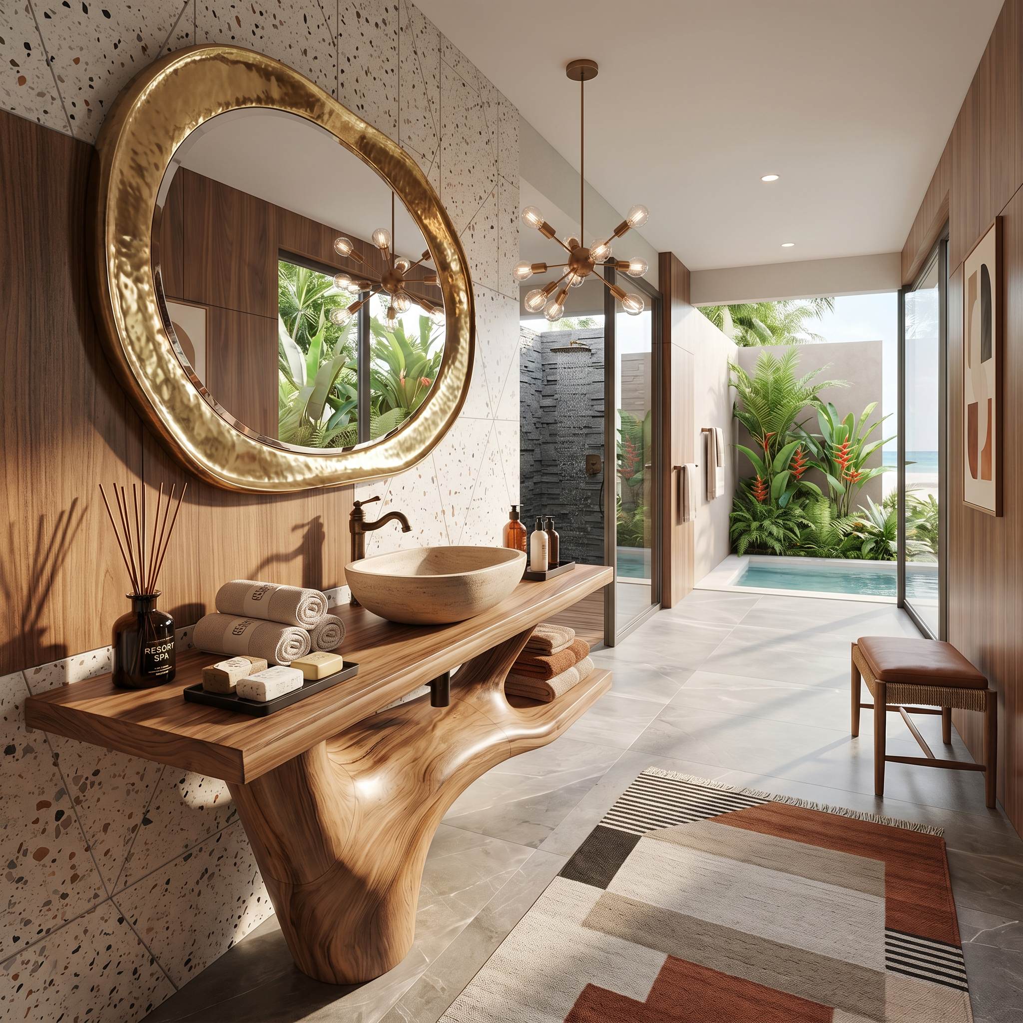 Handcrafted Solid Wood Vanity For Natural Interiors SILDTTRBRV002