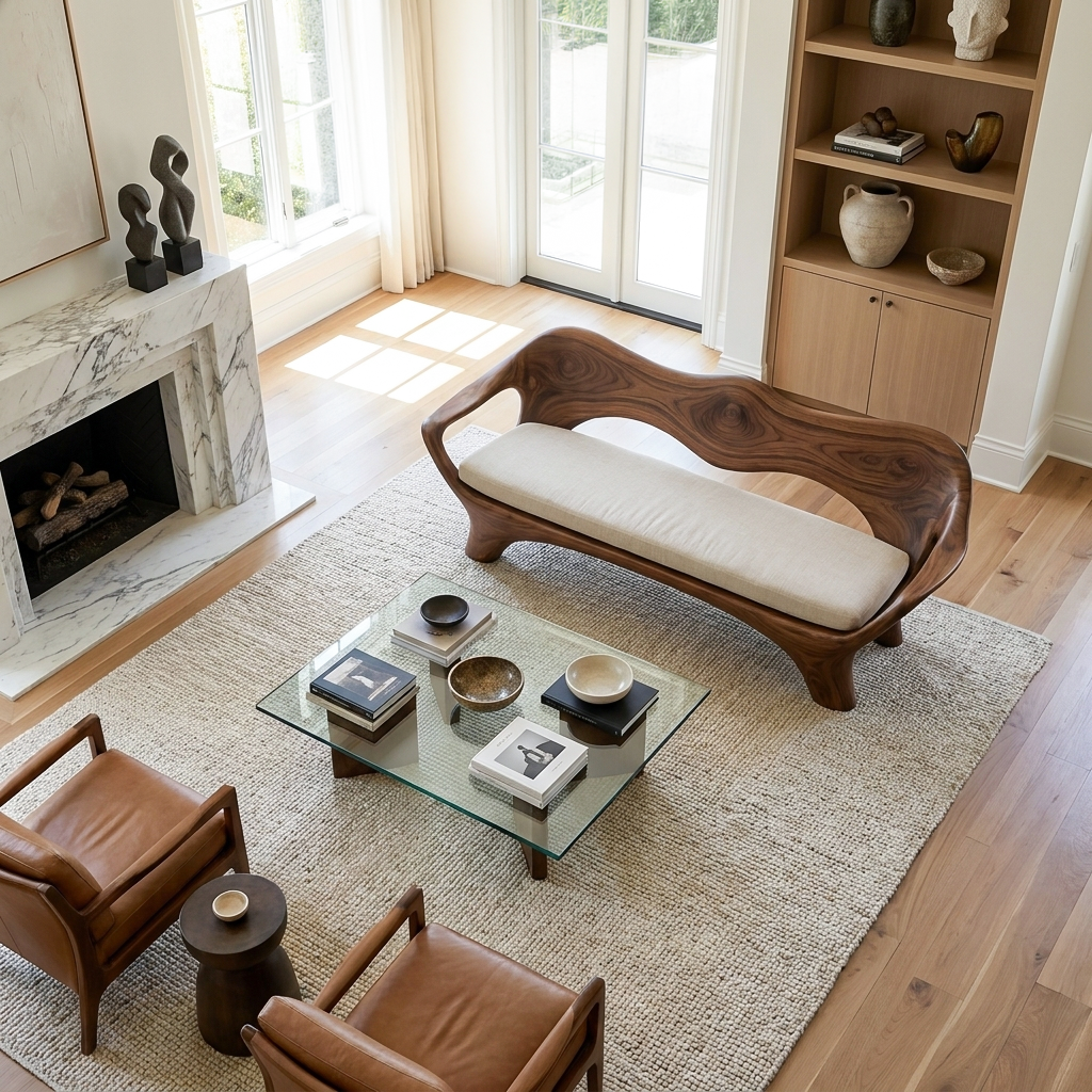 Luxury Sculptural Wooden Sofa For Living Room RTTHTTSF038