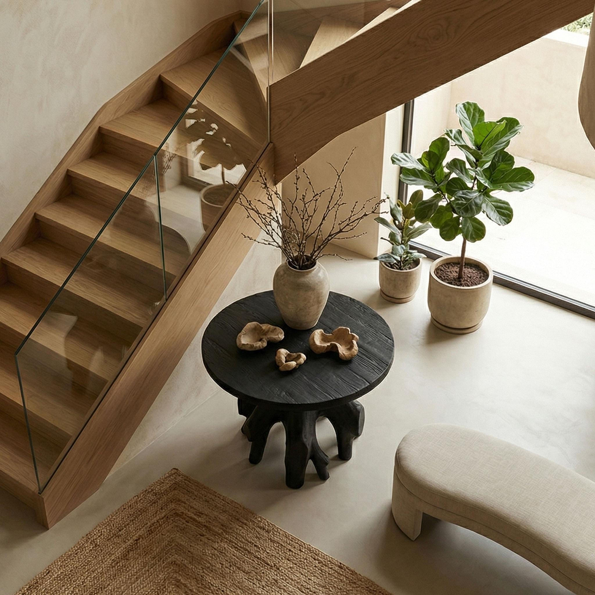 Organic Sculptural Foyer Table For Entryway Or Living Room SINLSAFT016