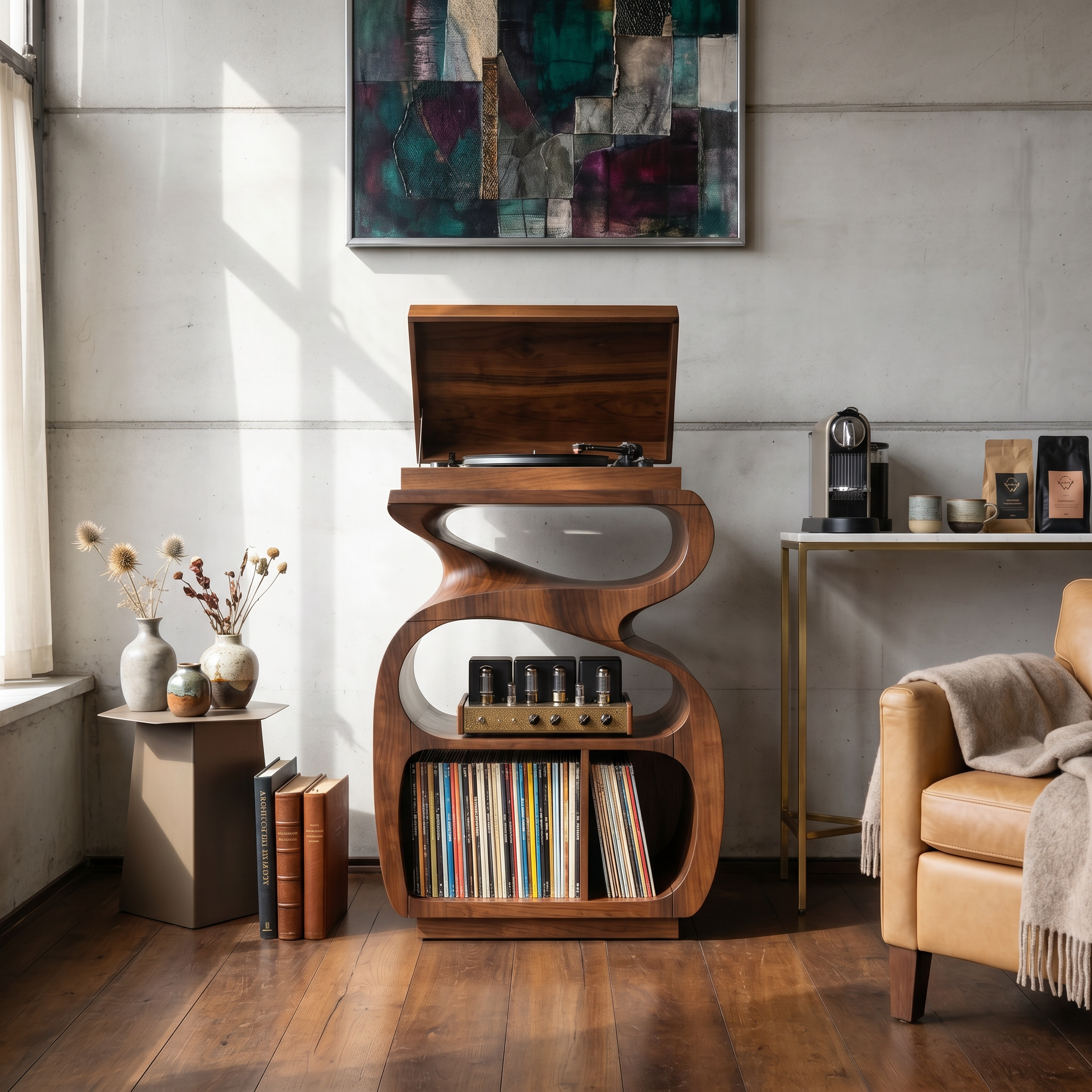 Modern Music Console Stand For Living Room Interior SILDTTNRPT039